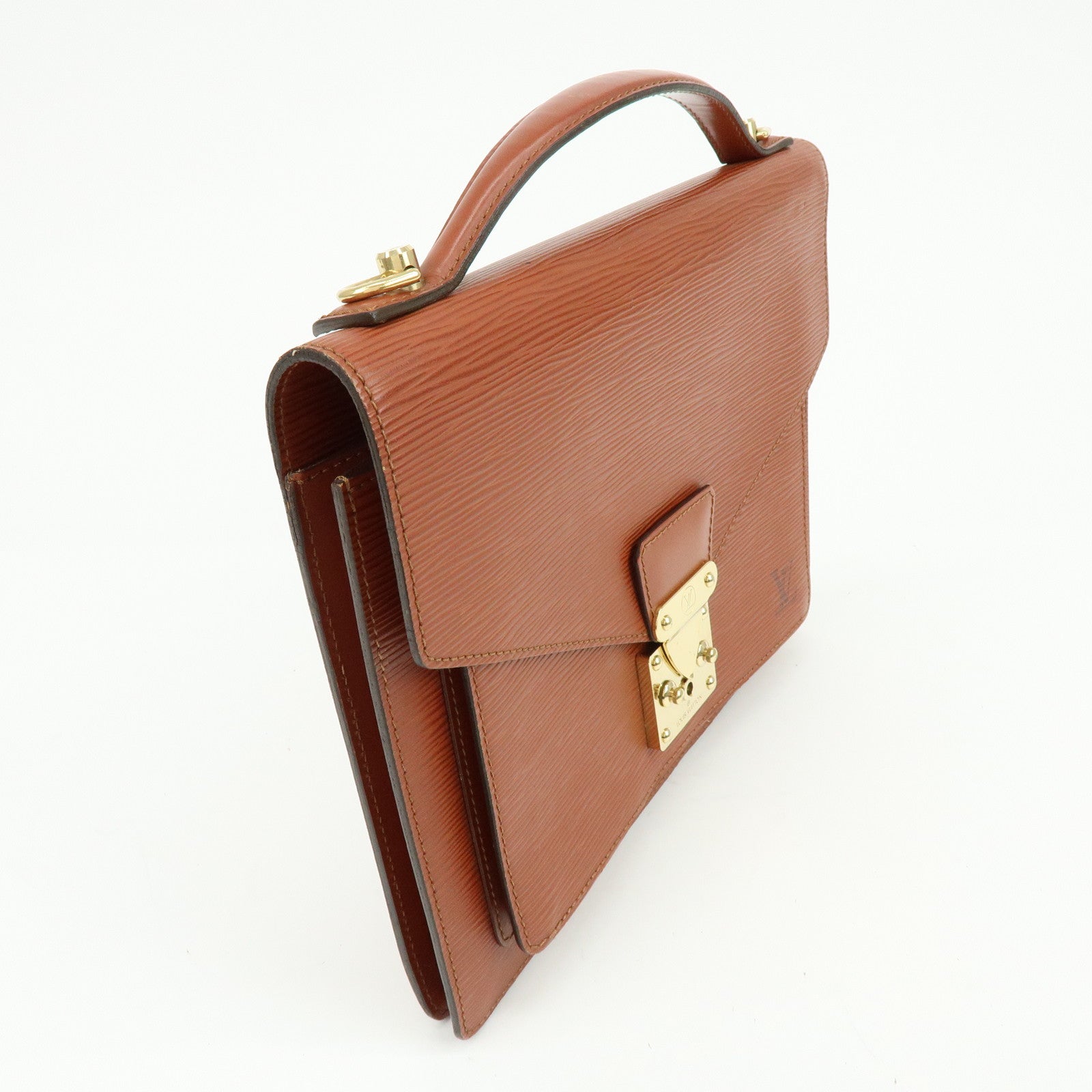 Louis Vuitton Epi Monceau 2way Bag Hand Bag Kenya Brown M52123