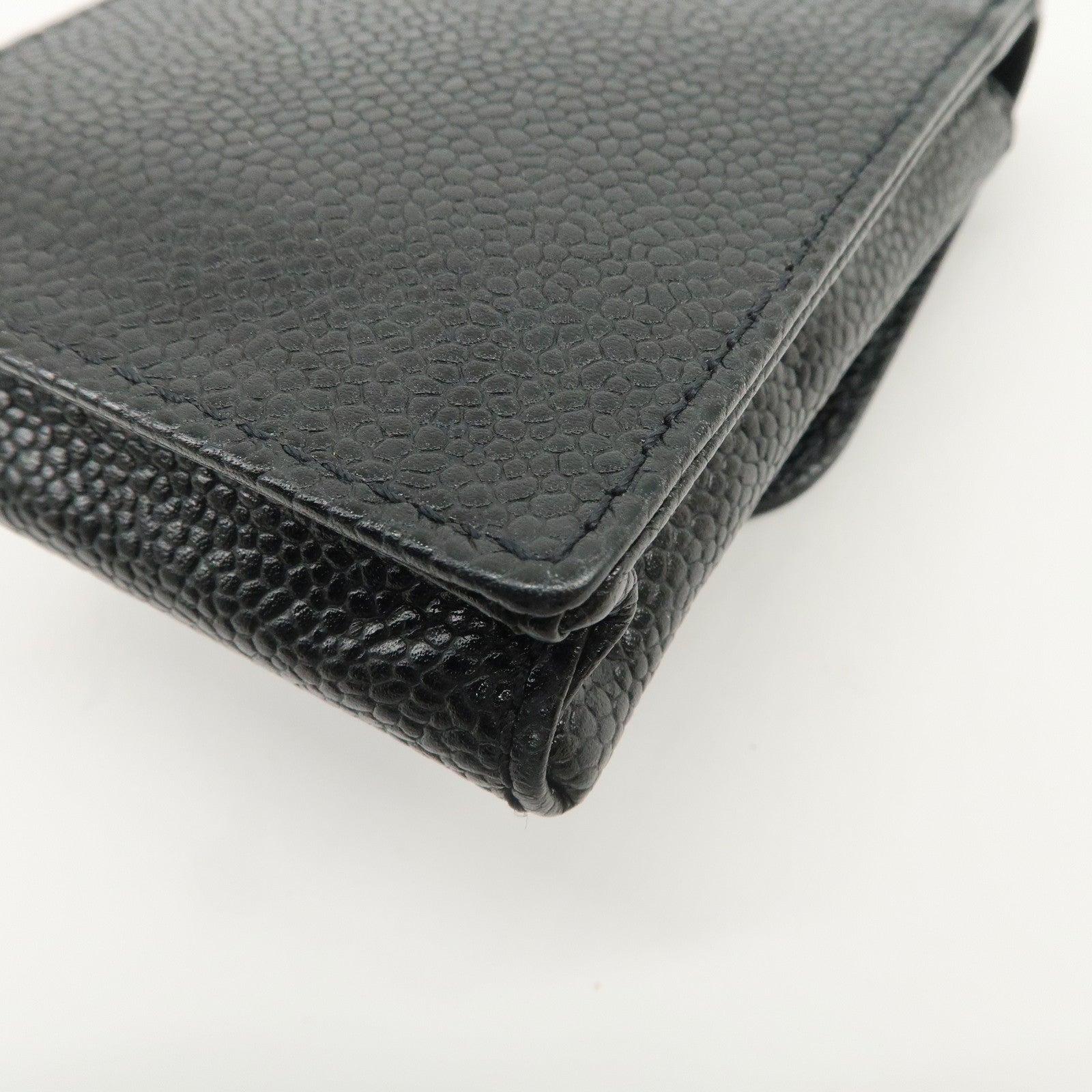 CHANEL COCO Mark Caviarskin Cigarette Case Black A13511