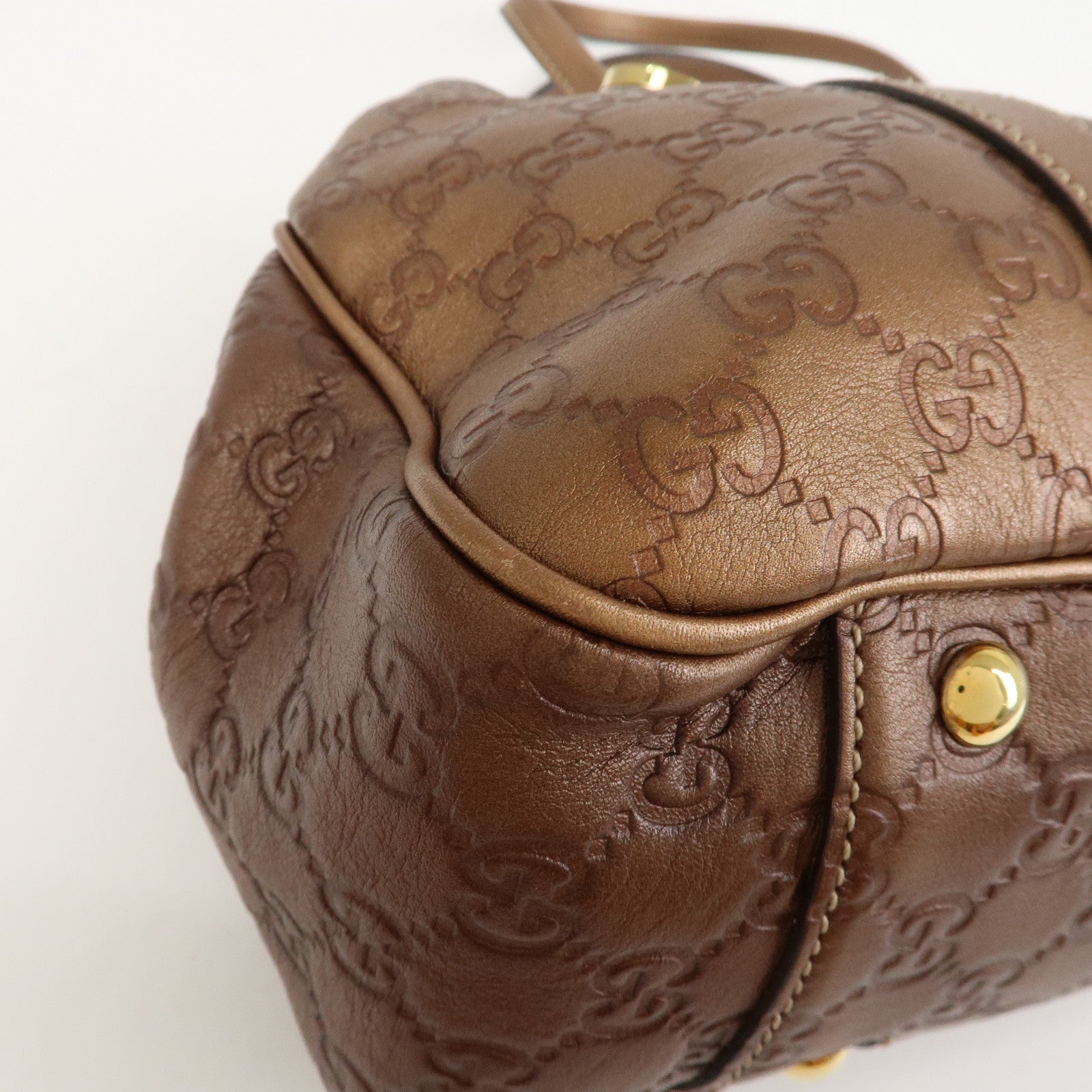 GGUCCI GG Twins Guccissima Leather Tote Bag Bronze 232957