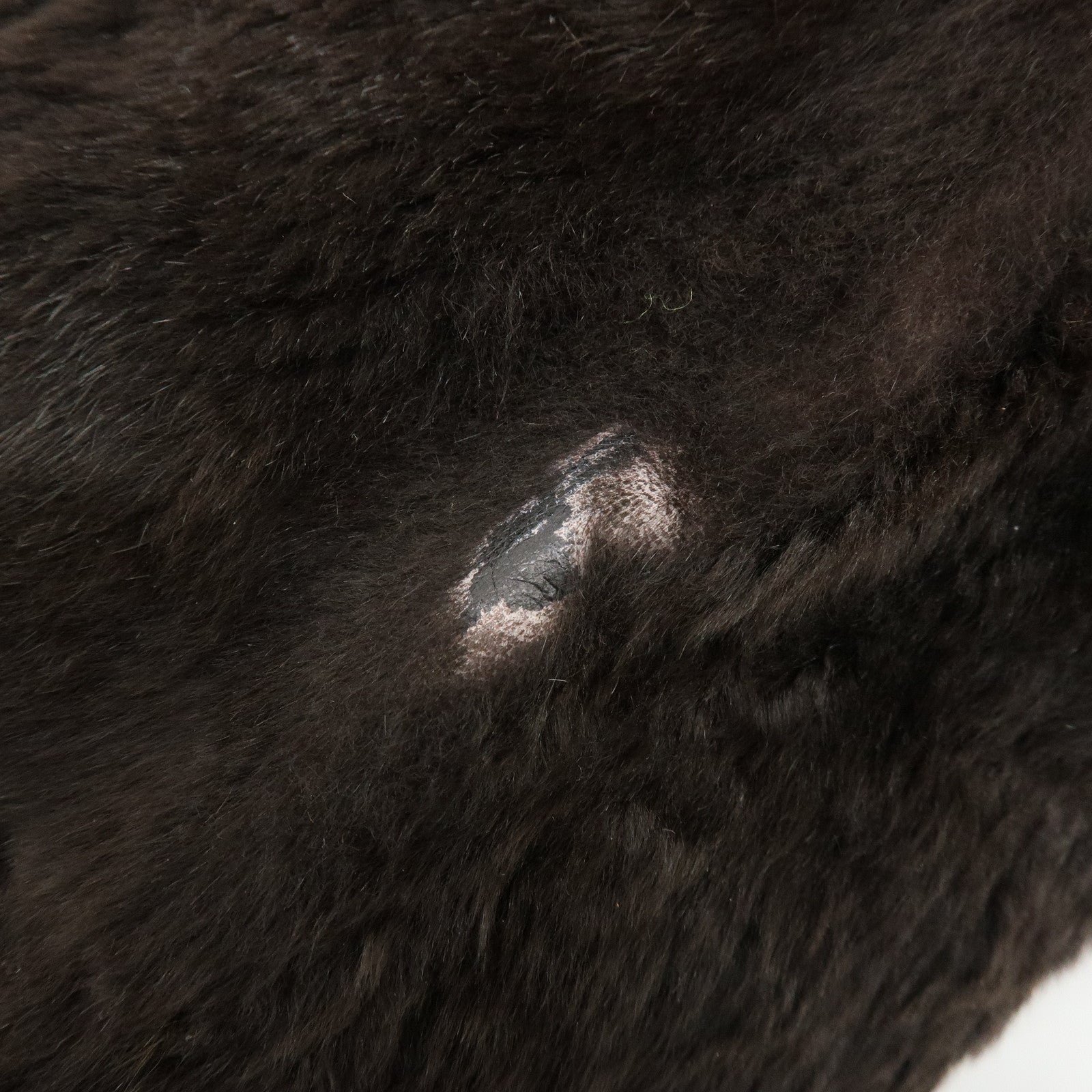 LOEWE Fur Nappa Leather Hand Bag Dark Brown