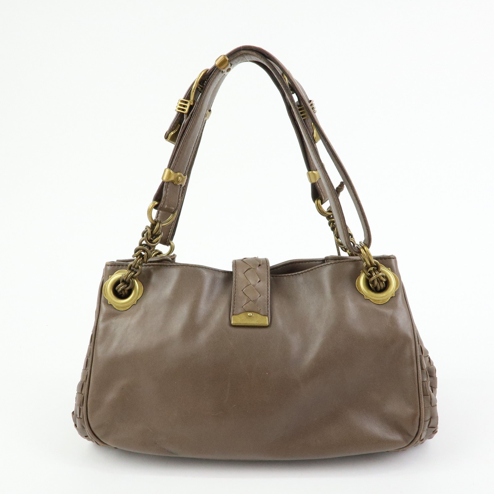 BOTTEGA VENETA Intrecciato Leather Hand Shoulder Bag Brown 162114
