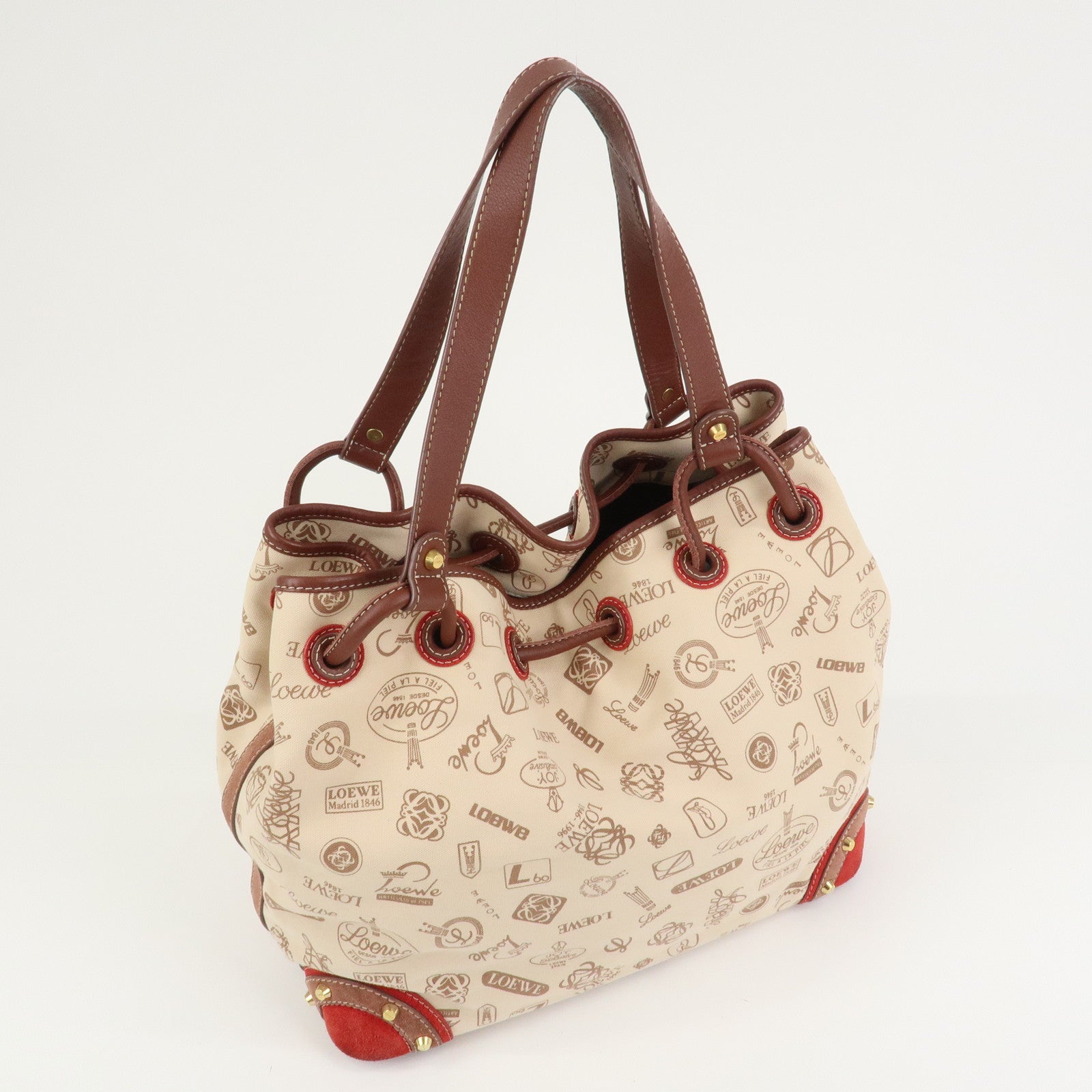 LOEWE Anagram Canvas Suede Leather Tote Bag 160th Anniversary