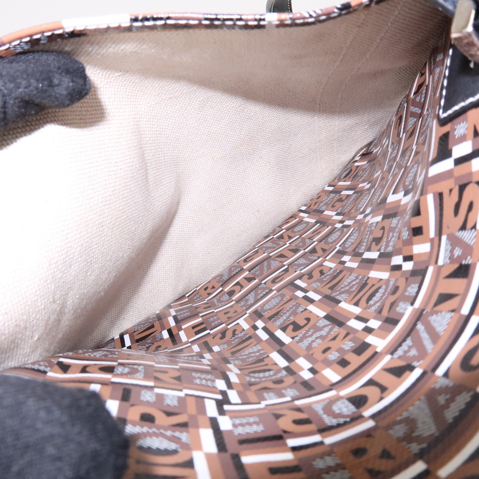 Ferragamo Logo PVC Leather Shoulder Crossbody Bag Brown Black