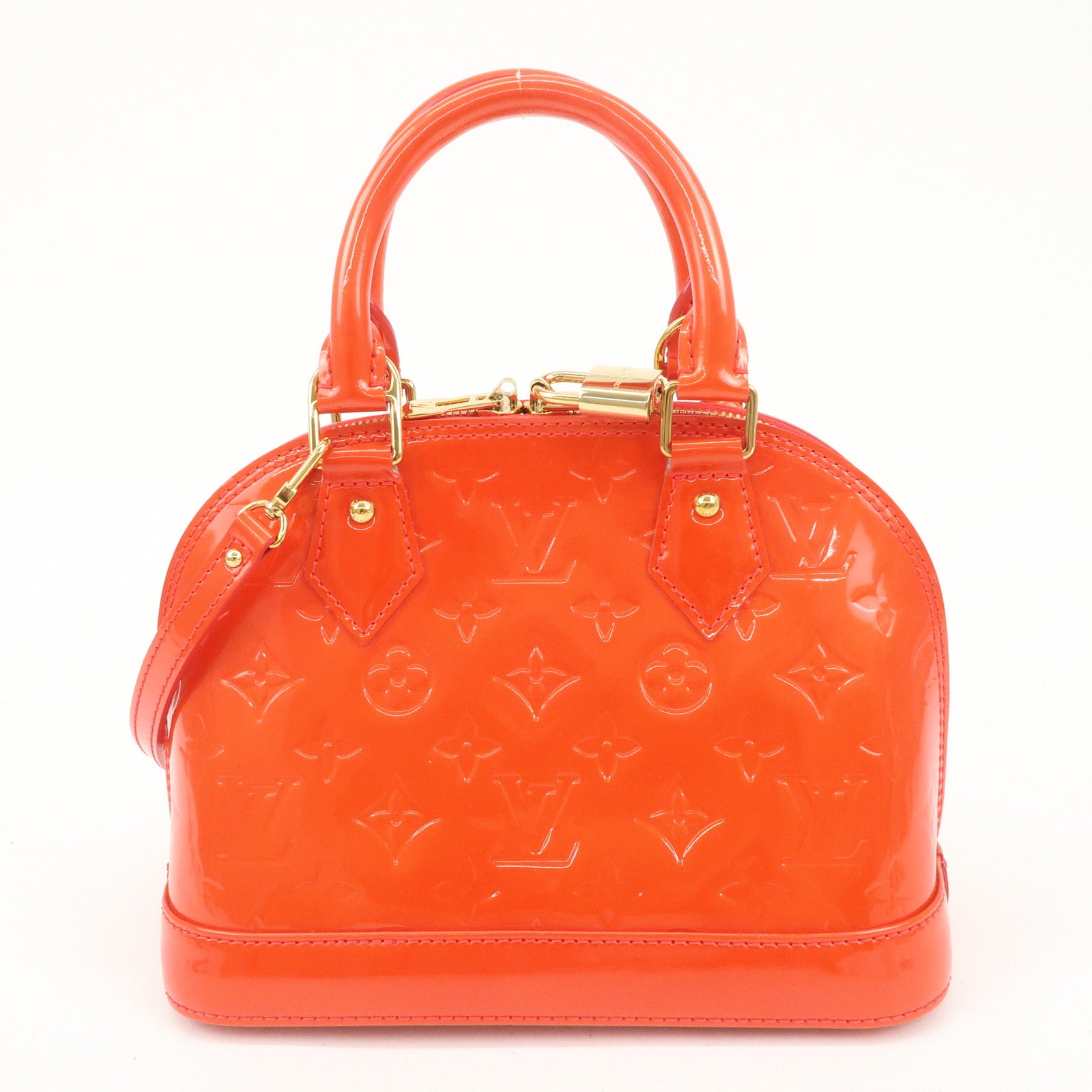 Louis Vuitton Monogram Vernis Alma BB 2Way Hand Bag Rouge M91698 Used