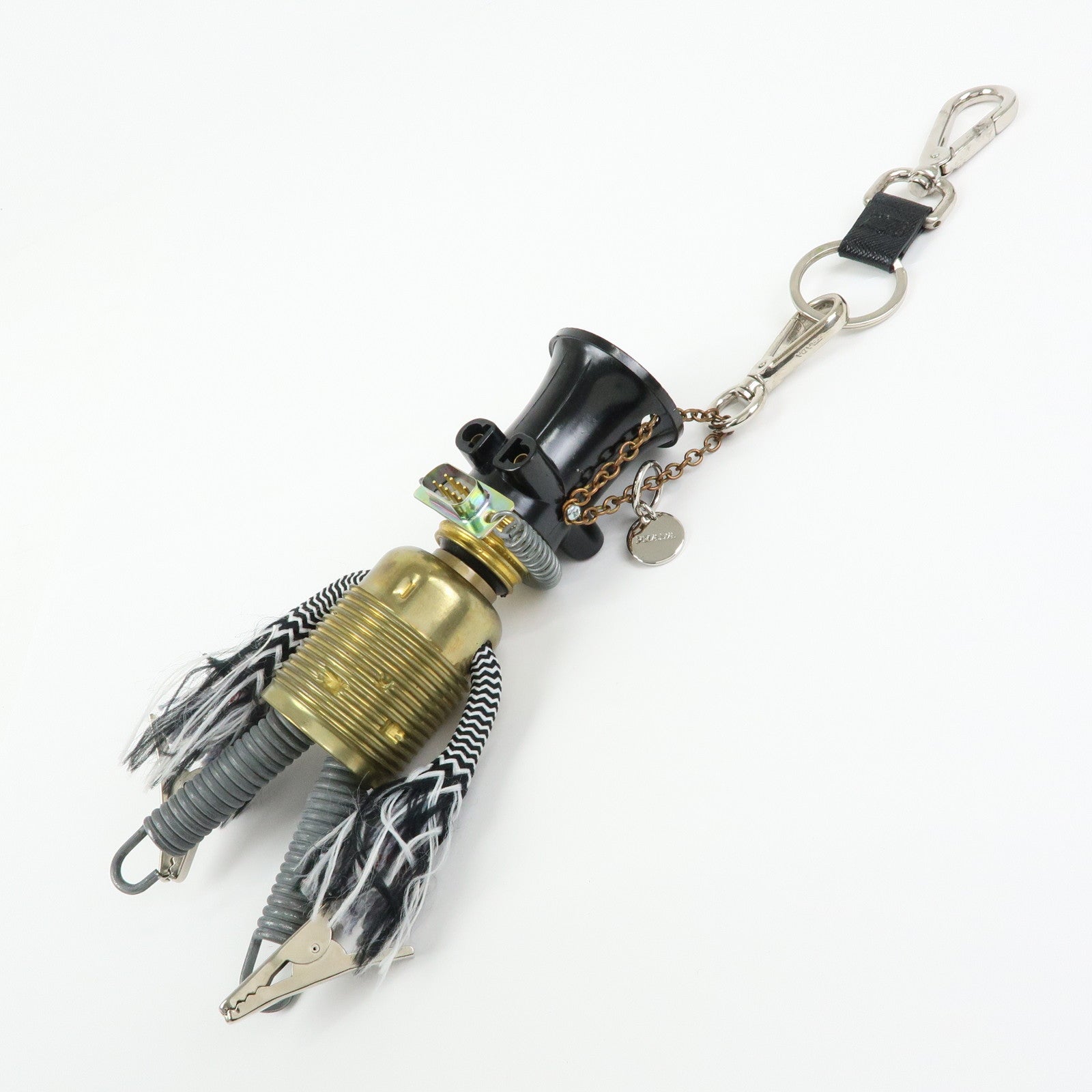 PRADA Robot Metal Plastic Bag Charm Key Charm Silver Gold