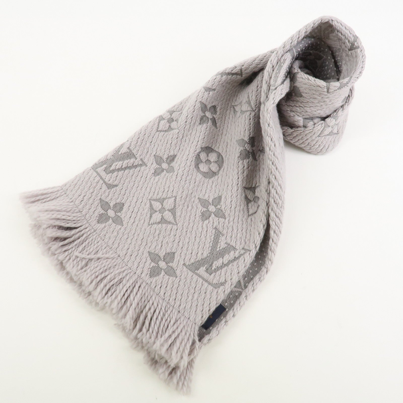 Louis Vuitton Monogram Escharp Logomania Scarf Gris Perle M74742