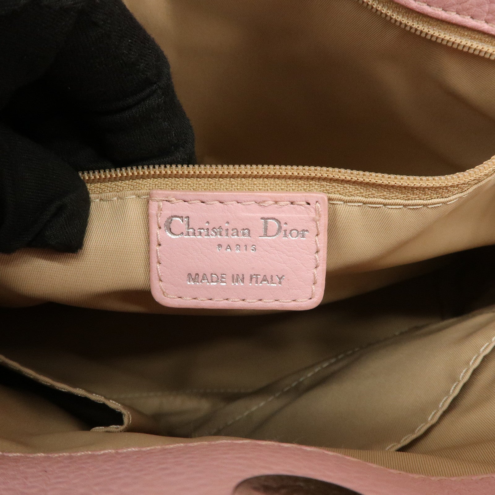 Christian Dior Trotter Street Chic Canvas Tote Bag Beige Pink