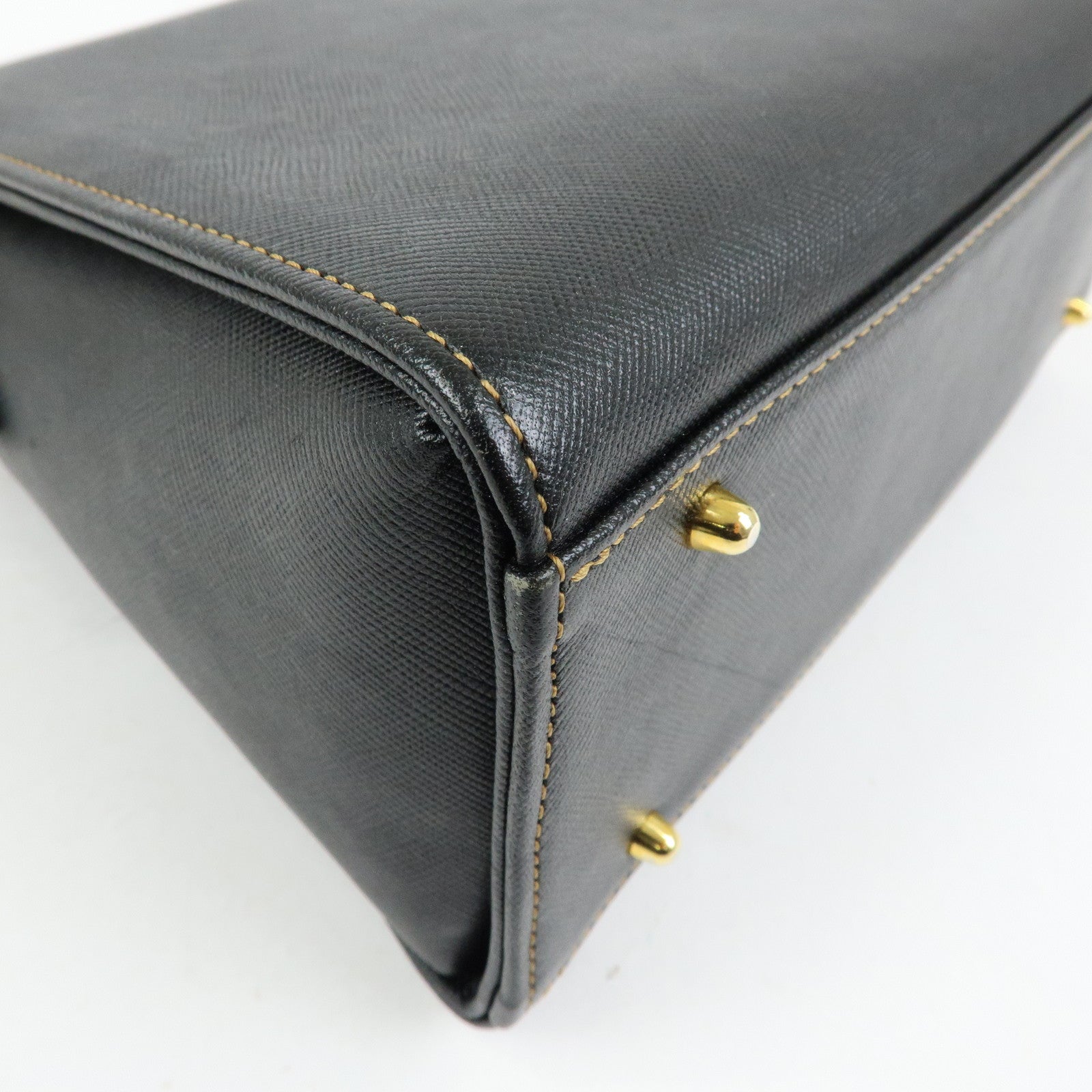 VALENTINO Leather 2Way Bag Hand Bag Shoulder Bag Black