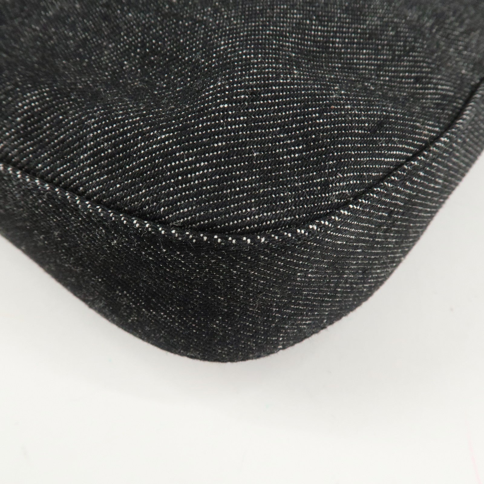 Christian Dior Maris Pearl Denim Shoulder Bag Hand Bag Black Used