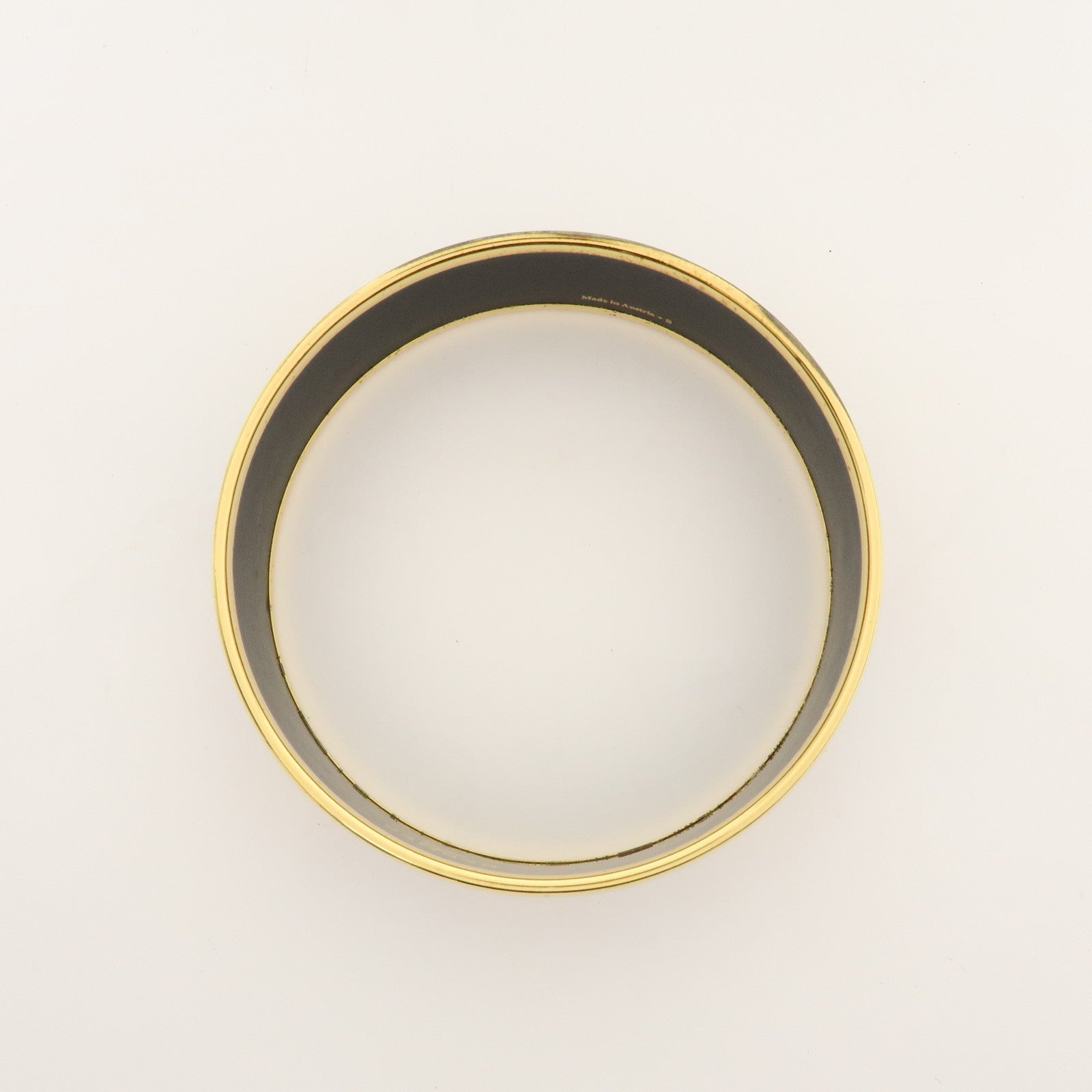 HERMES Email GM Plated Bangle Bracelet Red Gold