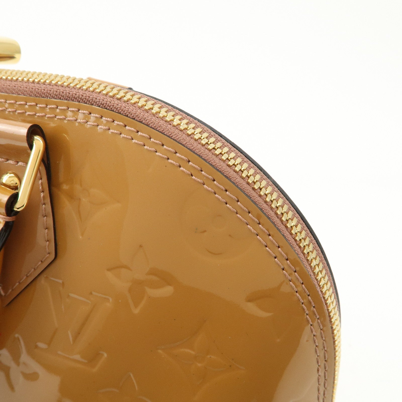 Louis Vuitton Monogram Vernis Alma PM Hand Bag Rose Velours M91583