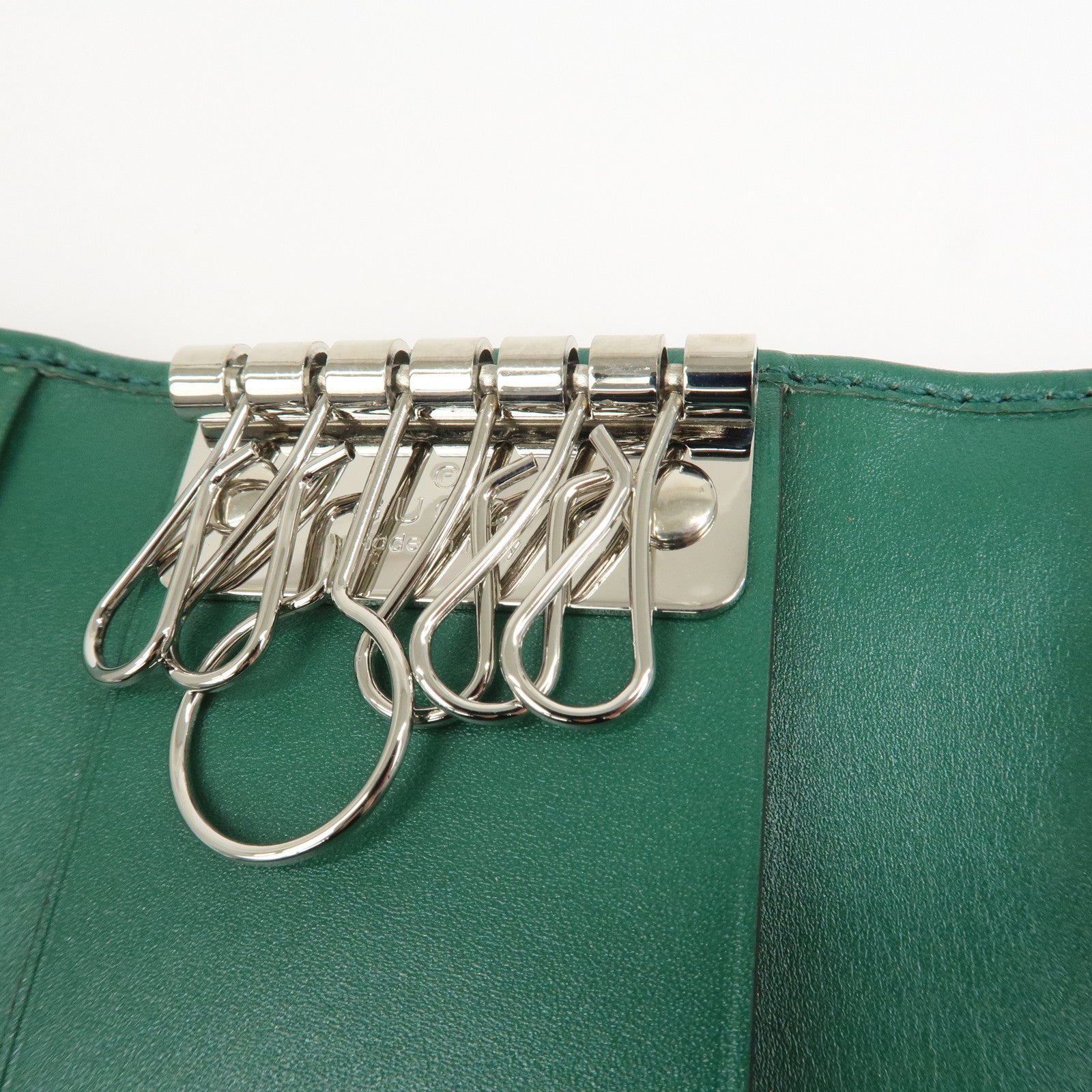 GUCCI GG Implement PVC Leather 6 Rings Key Case Green 138093