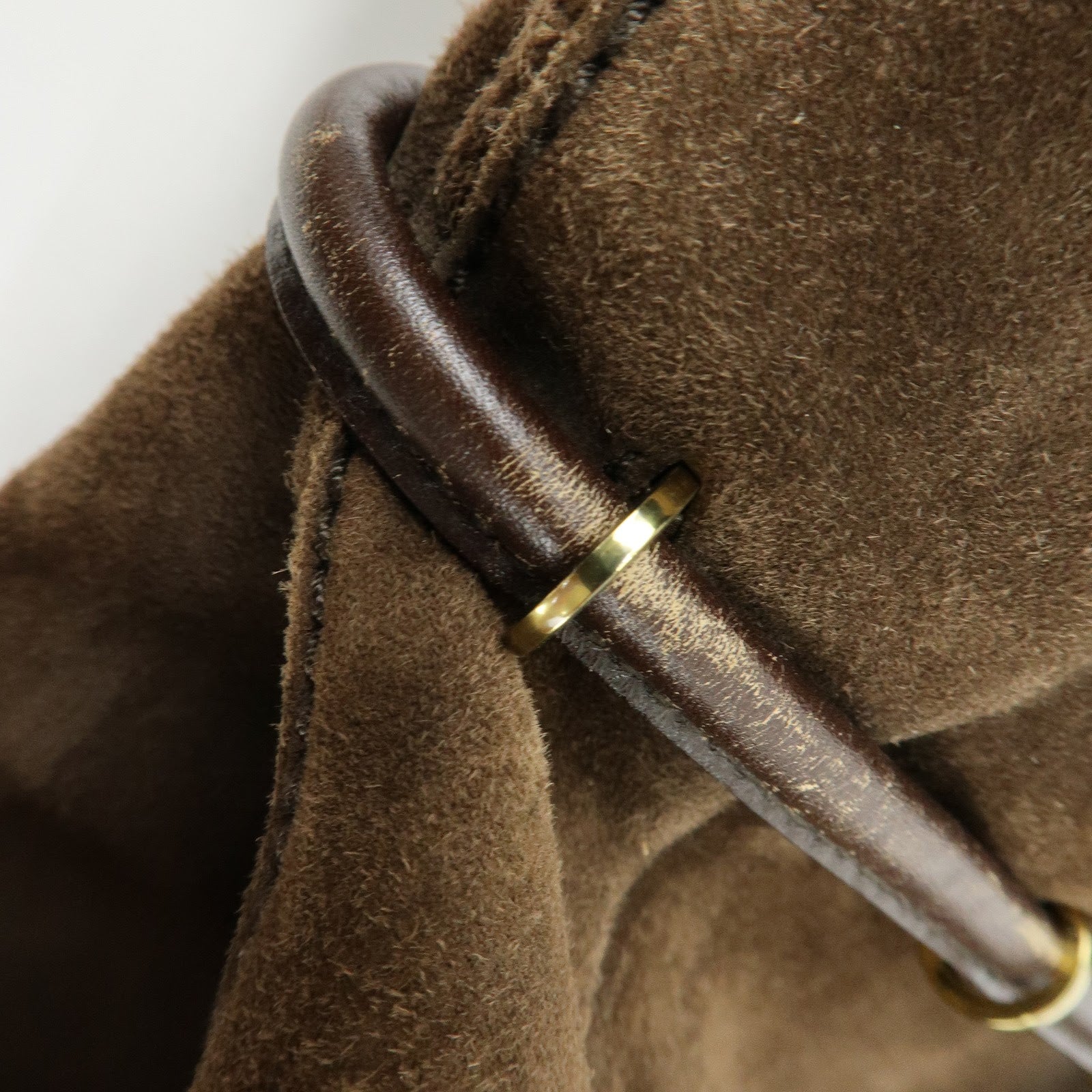 GUCCI Suede Leather Tote Bag Hand Bag Brown 95374