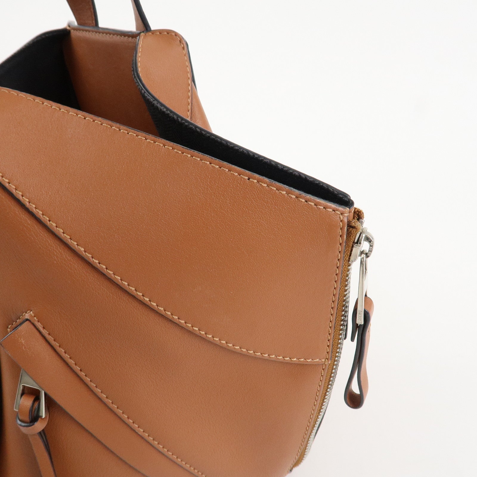 LOEWE Anagram Leather Hammock Small Shoulder Bag Tan Brown Used