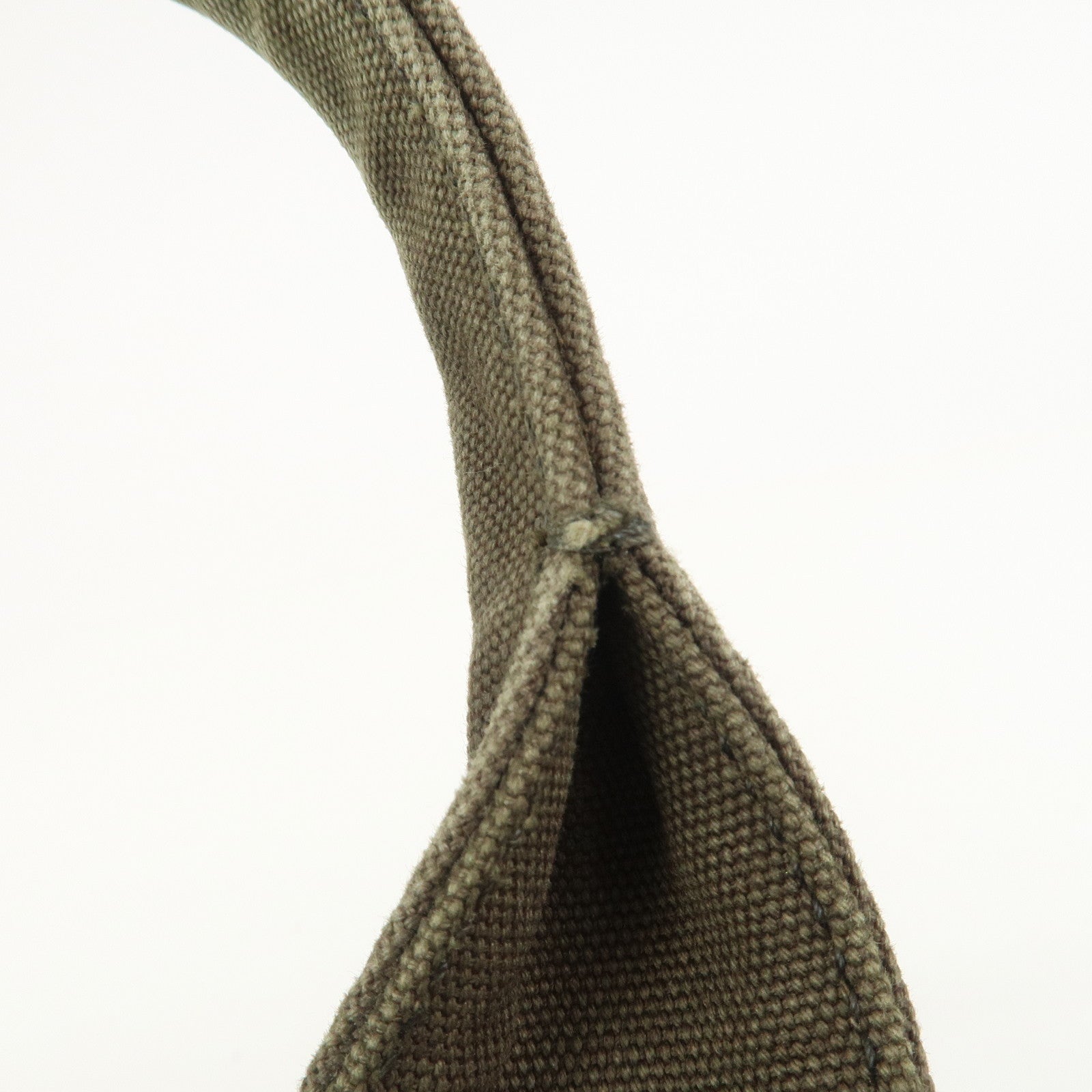 PRADA Triangle Logo Canapa Large Tote Hand Bag Bijou Khaki BN1872