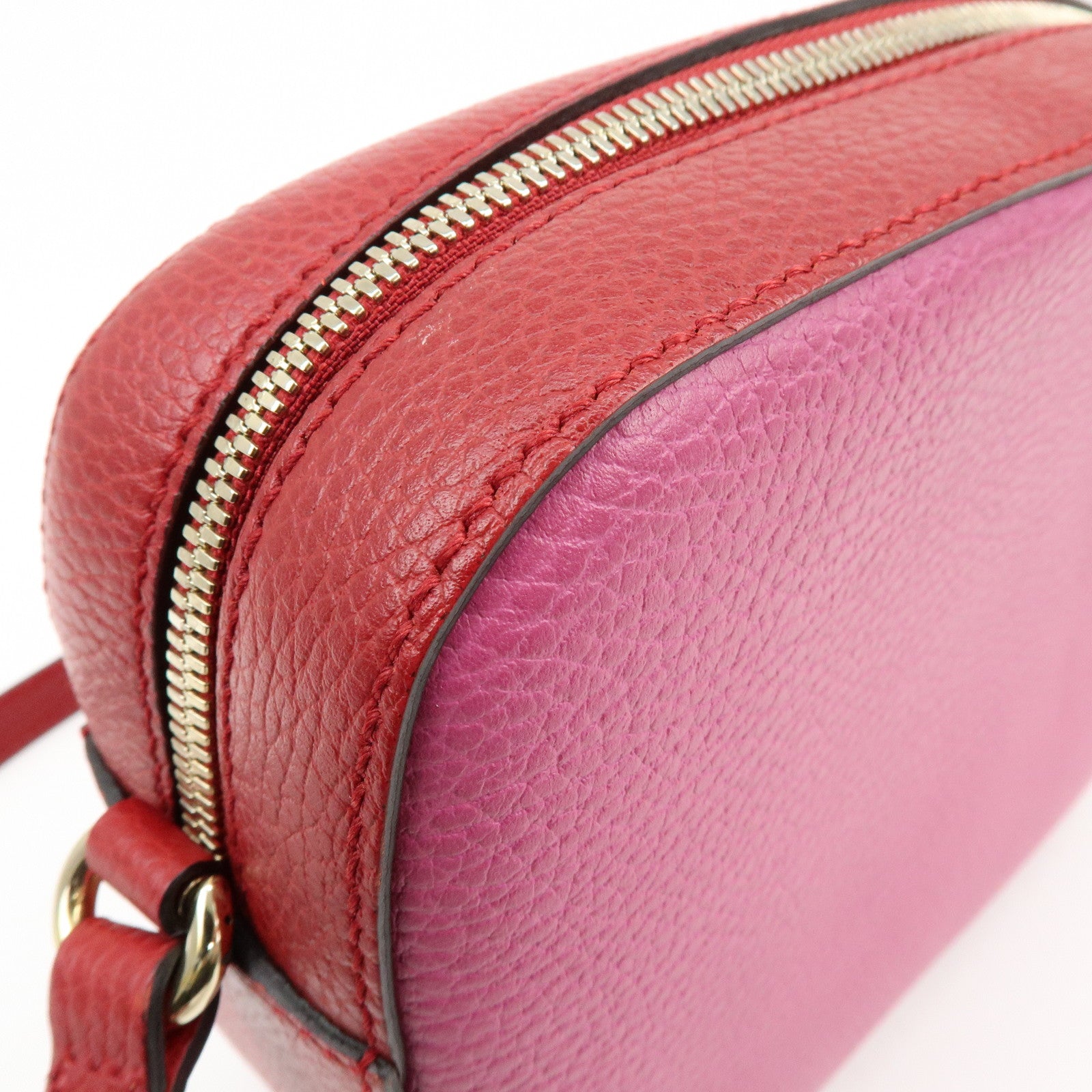 GUCCI SOHO Leather Shoulder Crossbody Bag Pink Red 431567