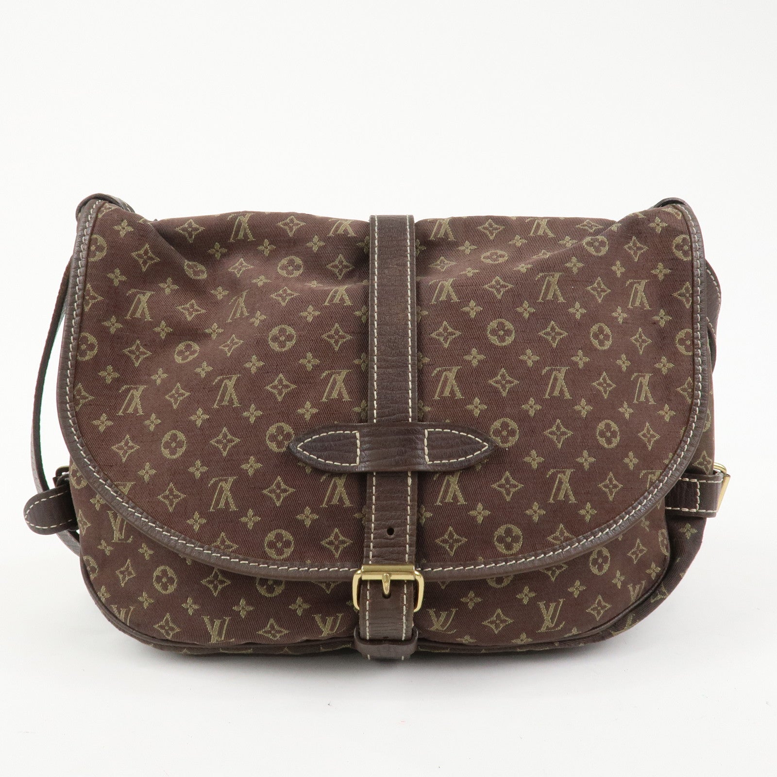 Louis Vuitton Monogram Mini Lin Saumur 30 Shoulder Bag Ebene M95227