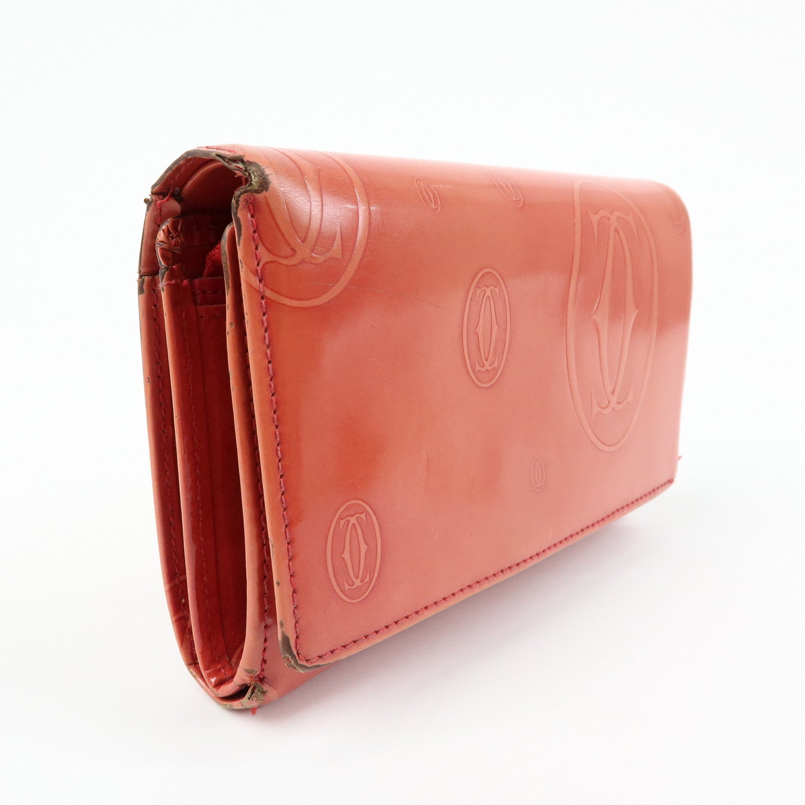 Cartier Set of 3 Leather Wallet 6 Rings Key Case Bordeaux Black