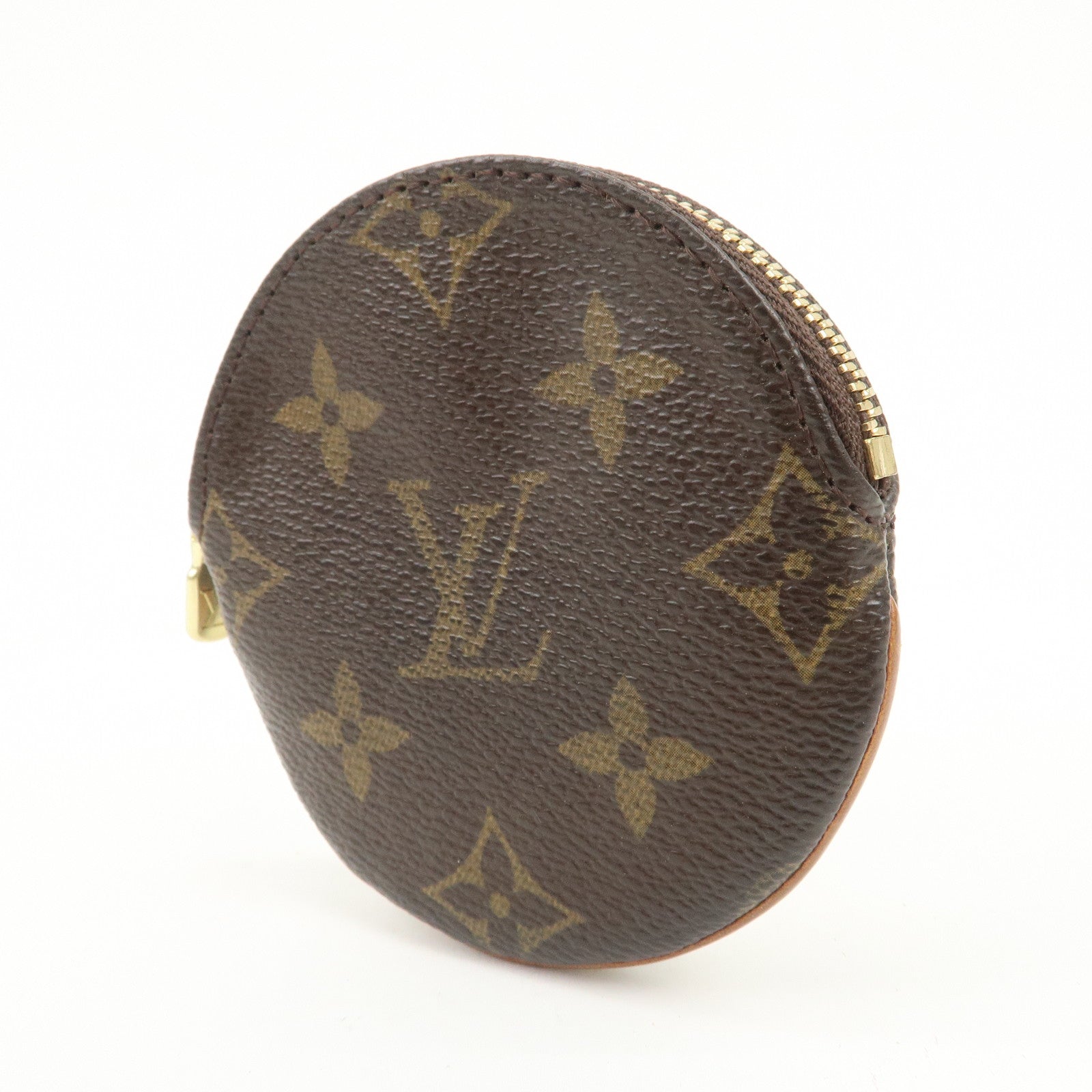 Louis Vuitton Monogram Porte Monnaie Rond Coin Case Brown M61926