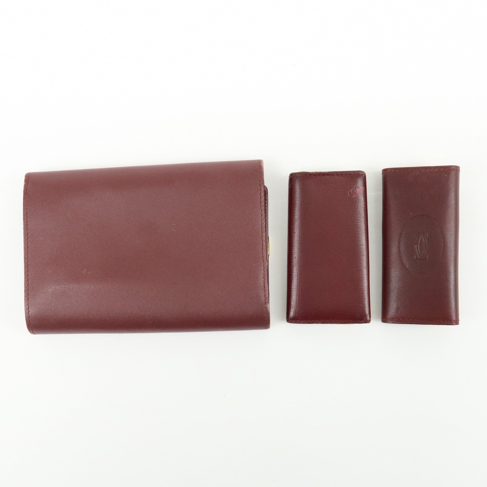 Cartier Must de Cartier Set of 3 Calf Skin Wallet 4Ring Key Case