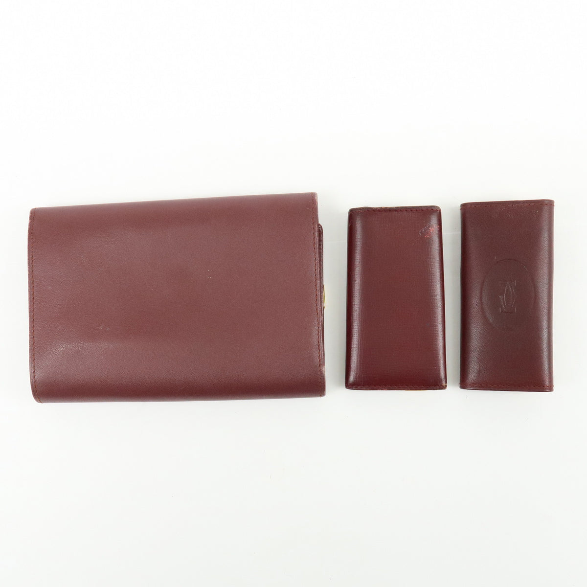 Cartier Must de Cartier Set of 3 Calf Skin Wallet 4 Ring Key Case