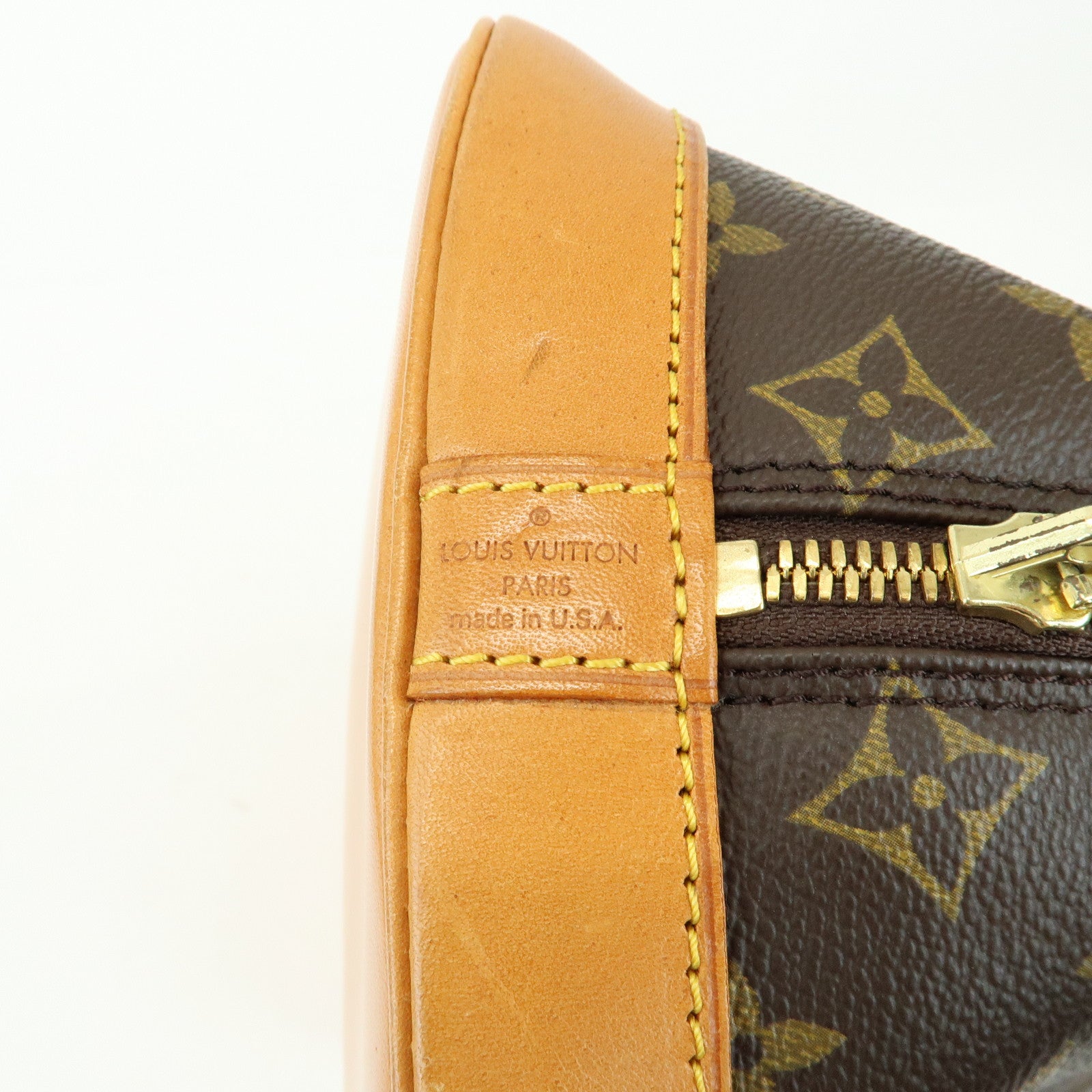 Louis Vuitton Monogram Alma PM Canvas Leather Hand Bag Brown M51130