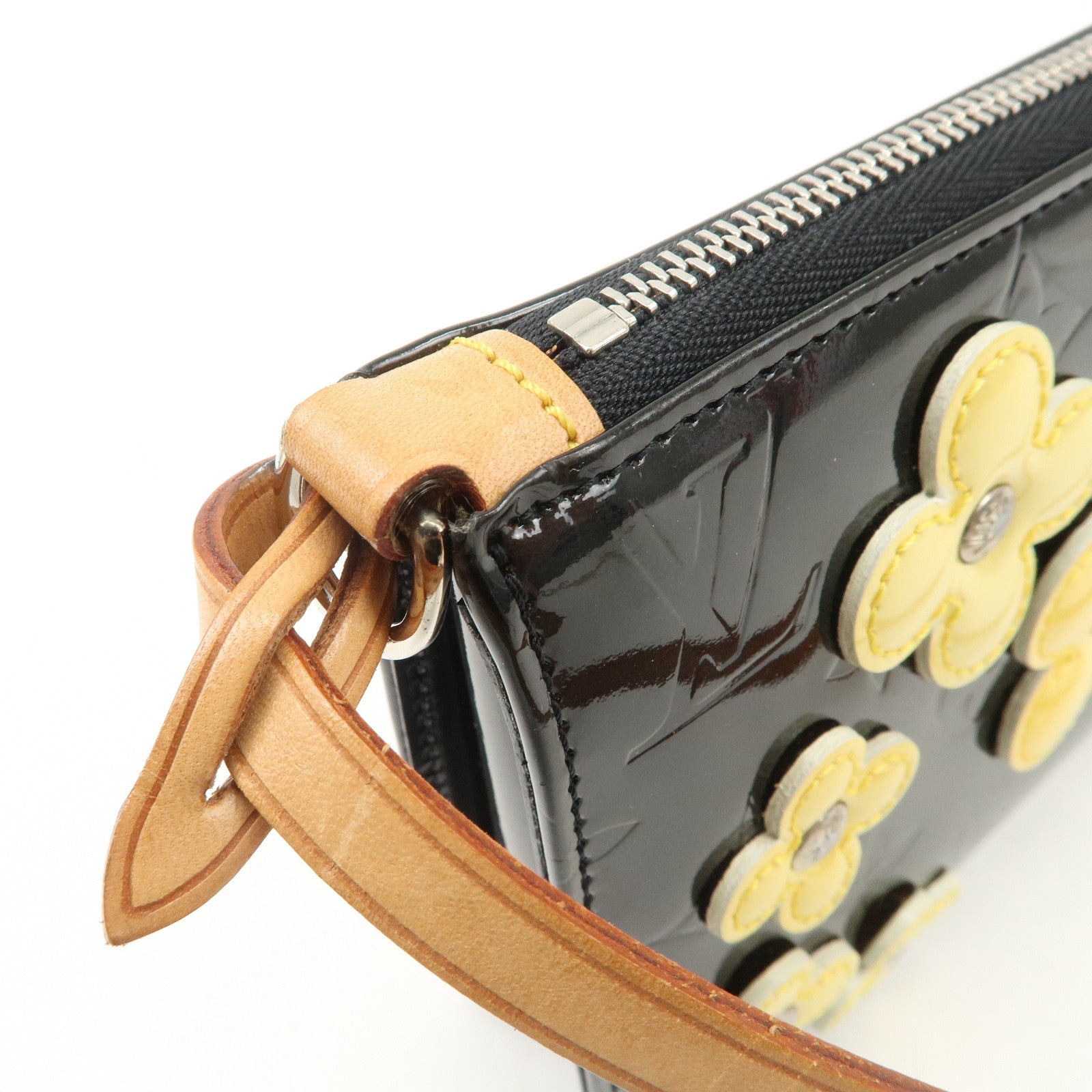 Louis Vuitton Monogram Vernis Flower Lexington Hand Bag Noir M92245 Used