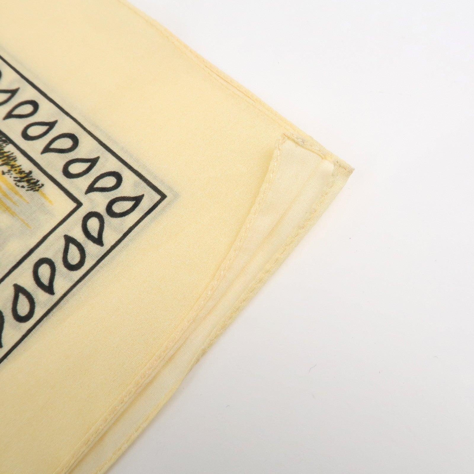 Christian Dior Cotton100% Scarf Cactus Butterfly 55×55 Yellow Beige