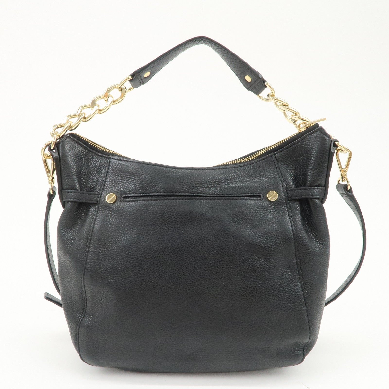 MICHAEL KORS Logo Leather 2Way Bag Hand Bag Shoulder Bag Black