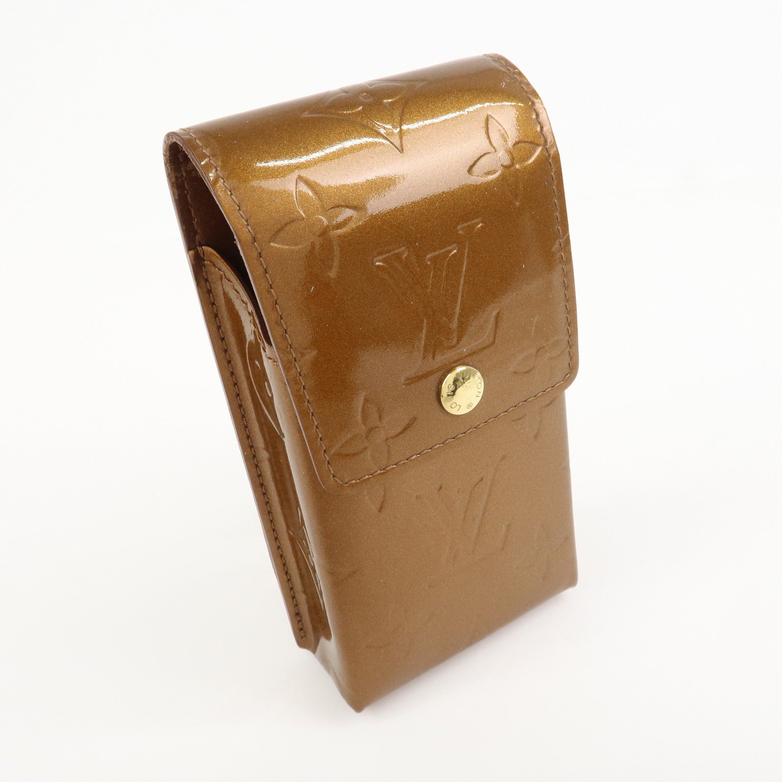 Louis Vuitton Monogram Vernis Leather Cigarette Case Bronze M91156