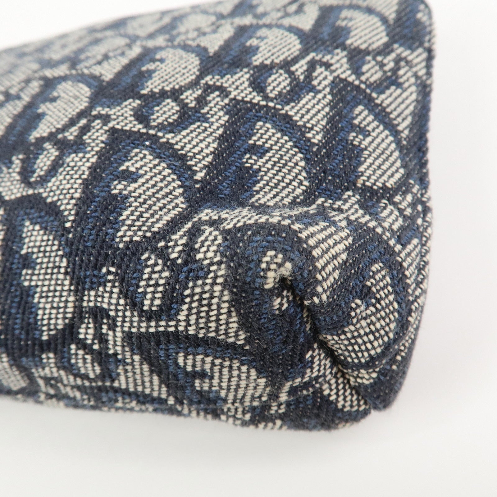 Christian Dior Trotter Canvas Leather Pouch Cosmetic Pouch Navy