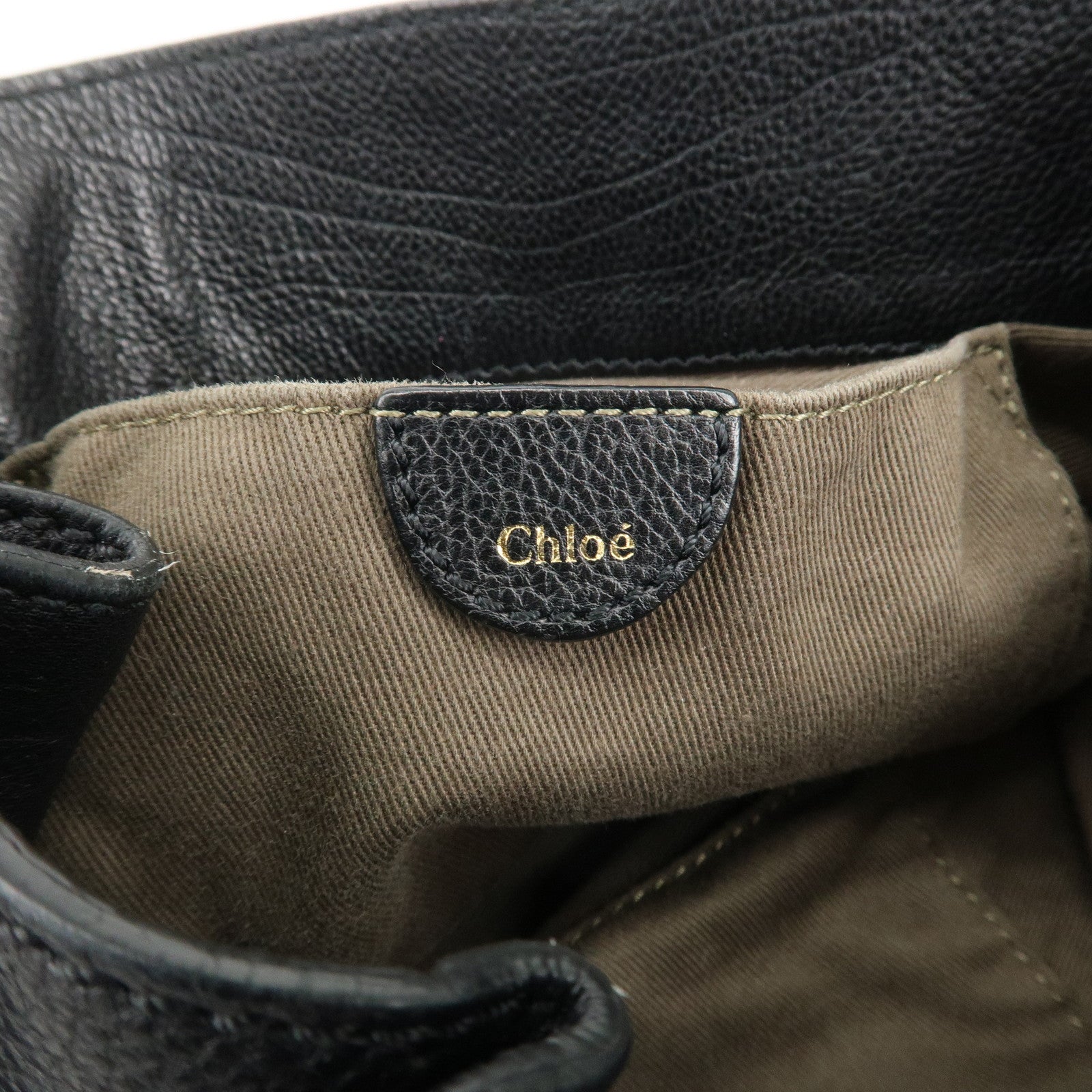 Chloe Elsie Leather 2Way Bag Shoulder Bag Hand Bag Black