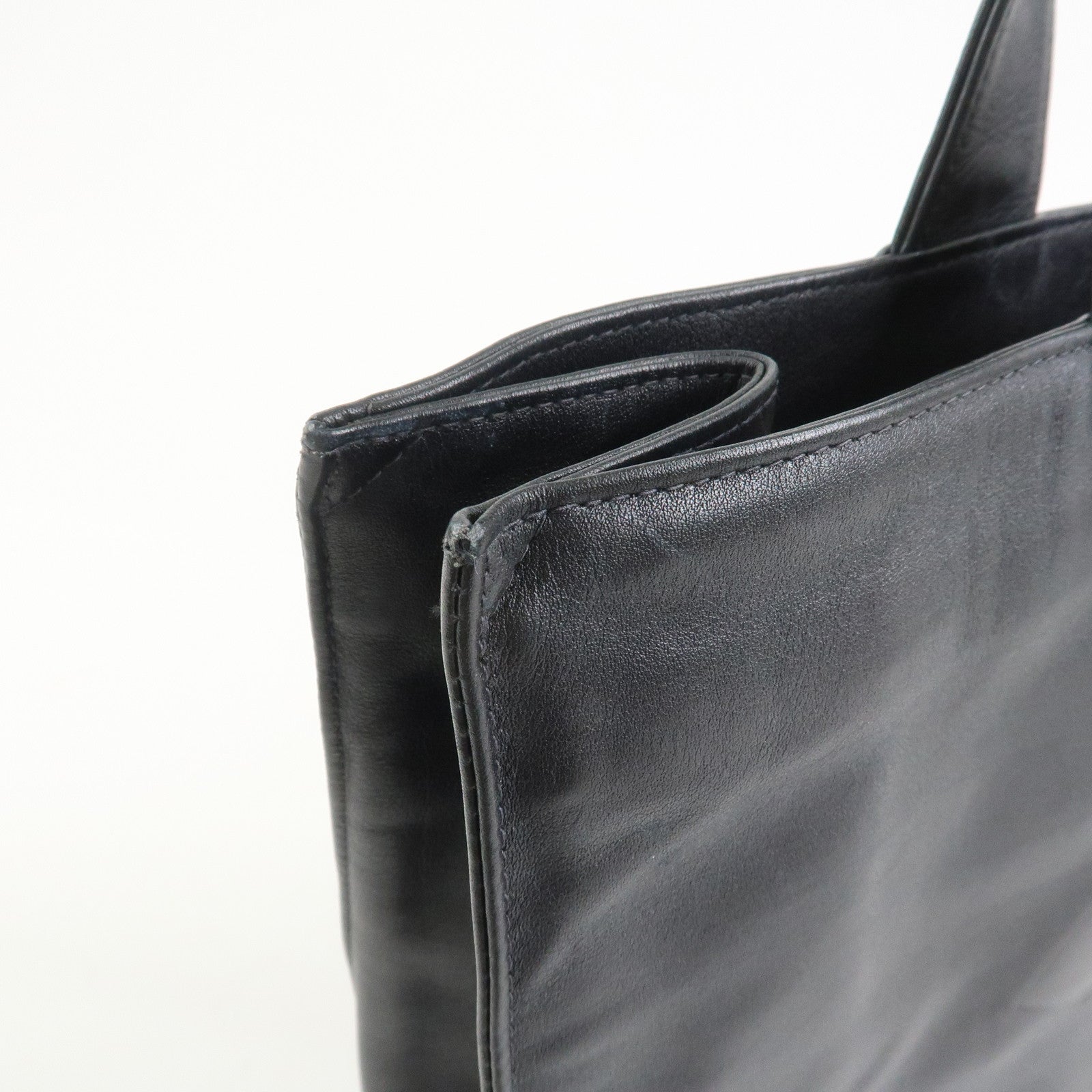 CHANEL COCO Mark Calf Leather Tote Bag Shoulder Bag Black