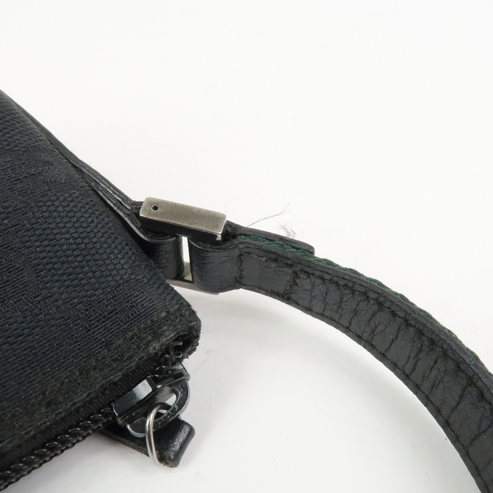 GUCCI Sherry Boat Bag GG Canvas Leather Hand Bag Black 141809