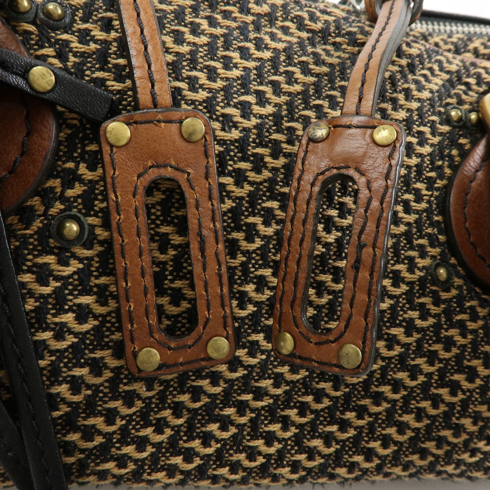 Chloe Paddington Medium Jacquard Leather Hand Bag Brown