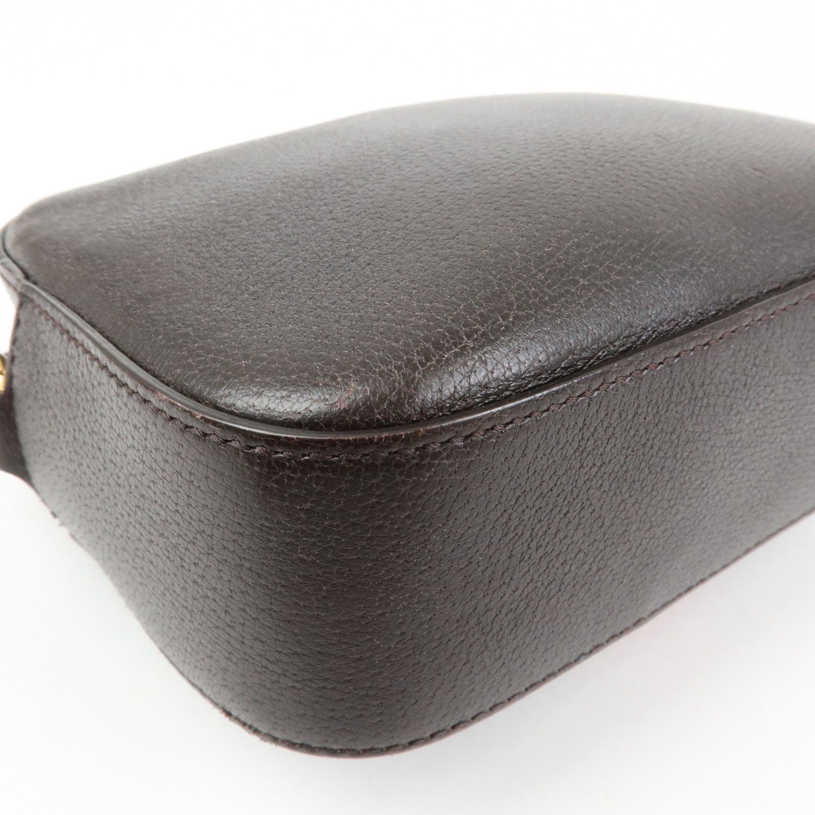 GUCCI Sherry Leather Shoulder Bag Crossbody Bag Brown 412008