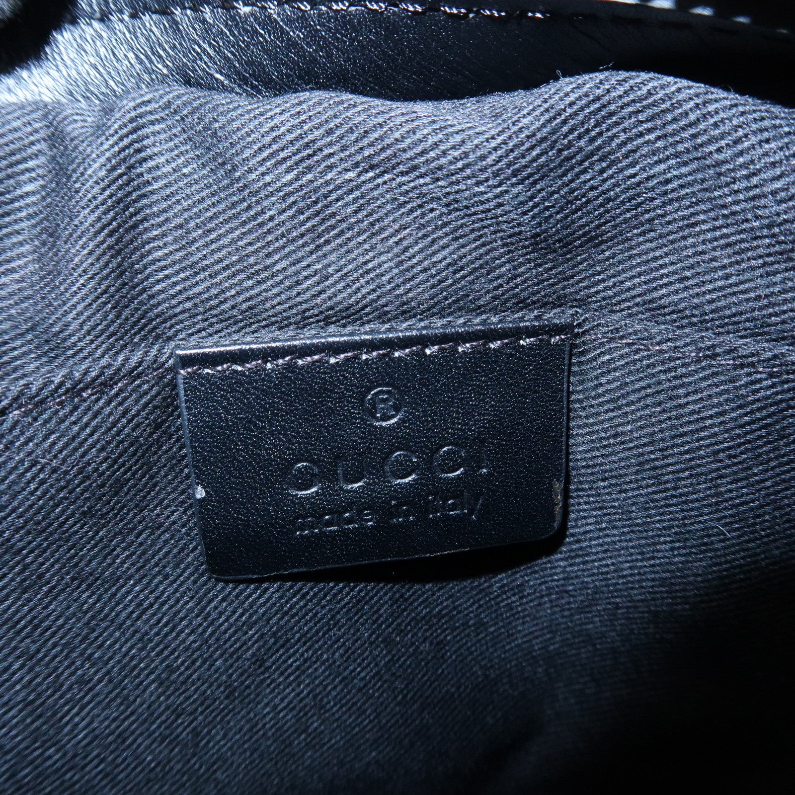 GUCCI GG Canvas Leather Mini Handbag Pouch Black 106644 Used