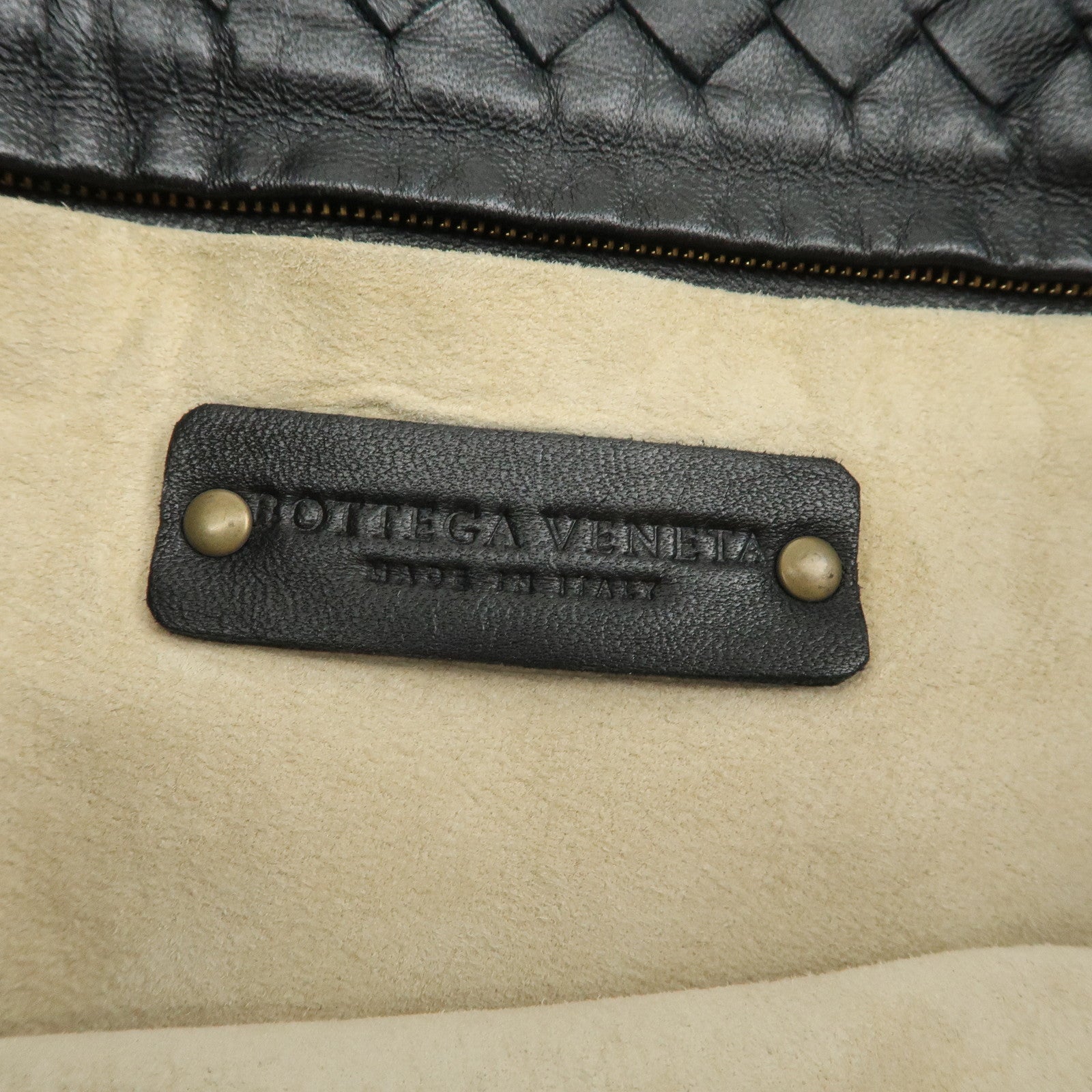 BOTTEGA VENETA Intrecciato Leather Tote Bag Hand Bag Black