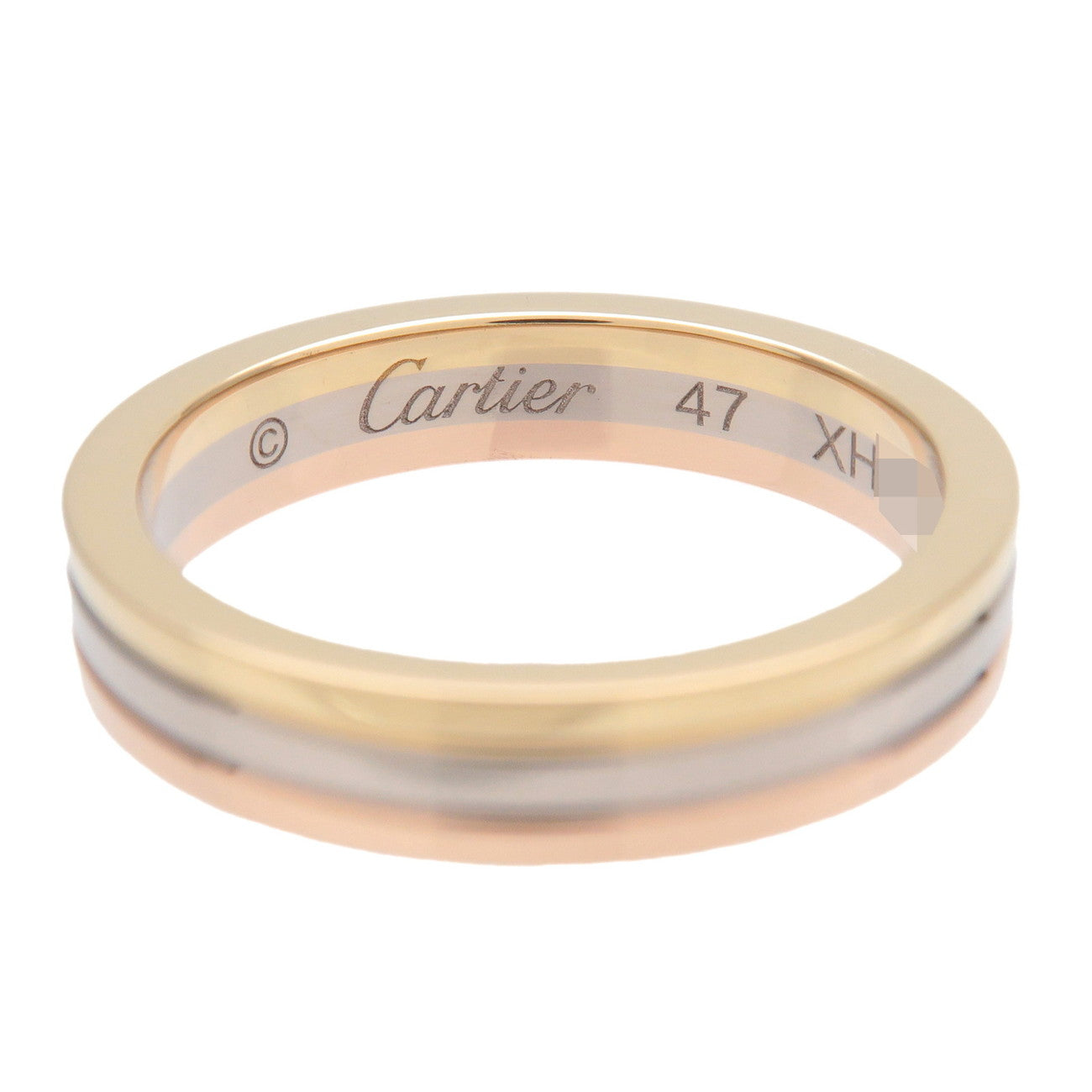 Cartier Vandome Three Color Ring K18 750YG/WG/PG #47 US4-4.5 EU47
