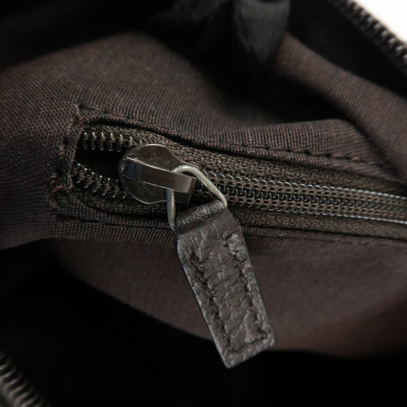 GUCCI Abbey Leather Canvas Shoulder Bag Hand Bag Dark Brown 293581 Used