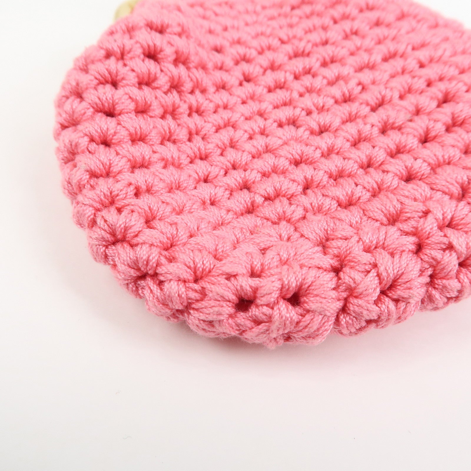 FENDI Small Cotton Knit Pouch Coin Case Pink 8M0454