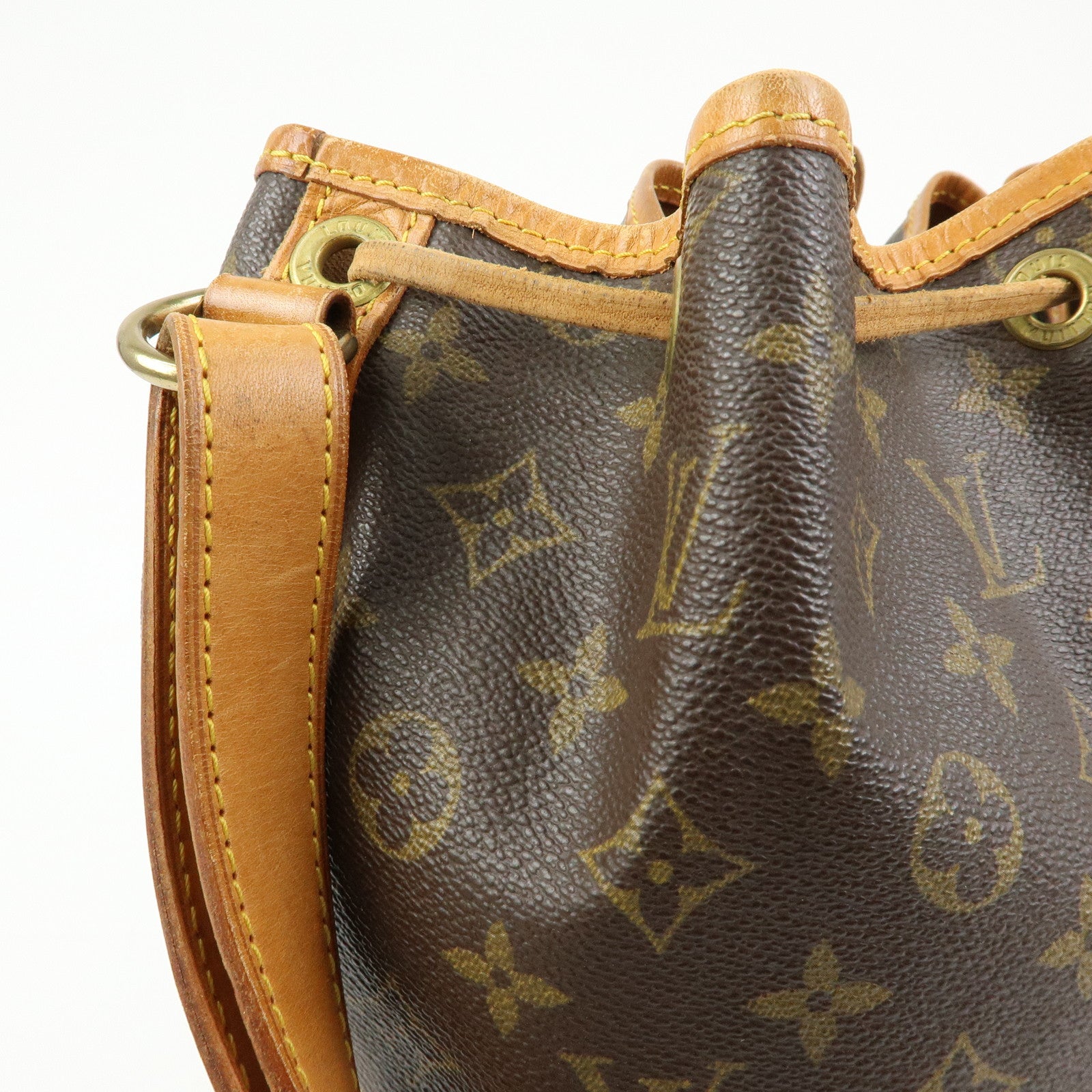 Louis Vuitton Monogram Noe Canvas Leather Shoulder Bag Brown M42224
