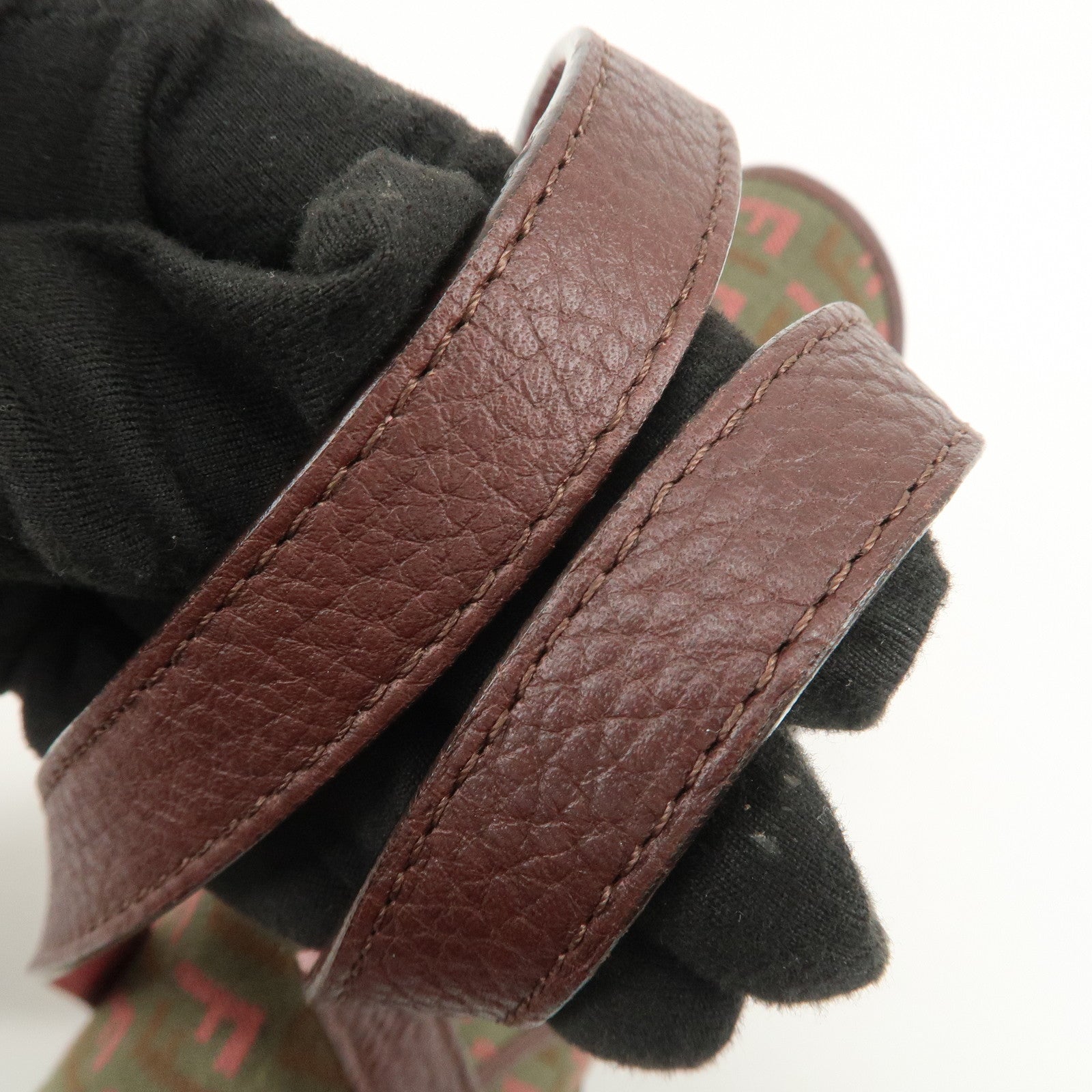 FENDI Zucchino Logo Canvas Leather Hand Bag Brown Pink 8BN147