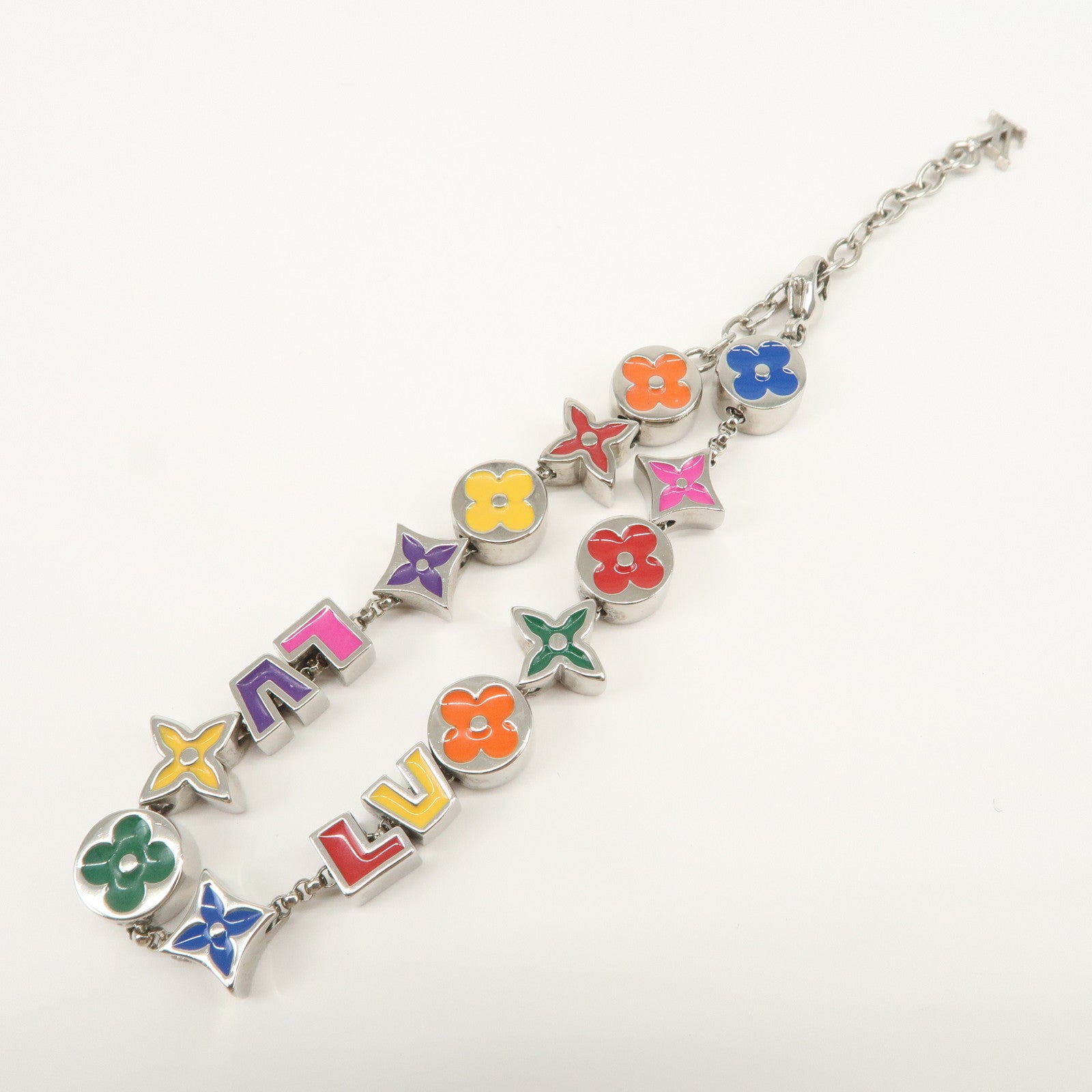 Louis Vuitton Monogram Party Bracelet Multicolor Silver M1545