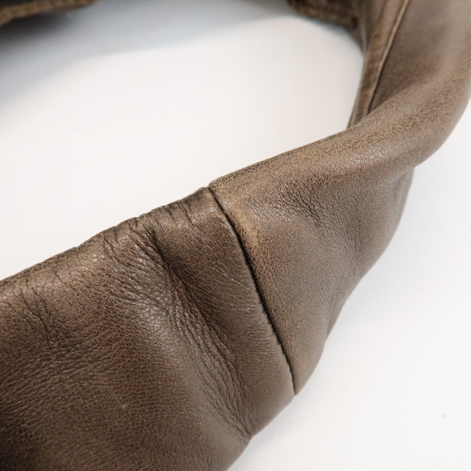 LOEWE Anagram Viento Leather Shoulder Bag Hand Bag Metallic Brown