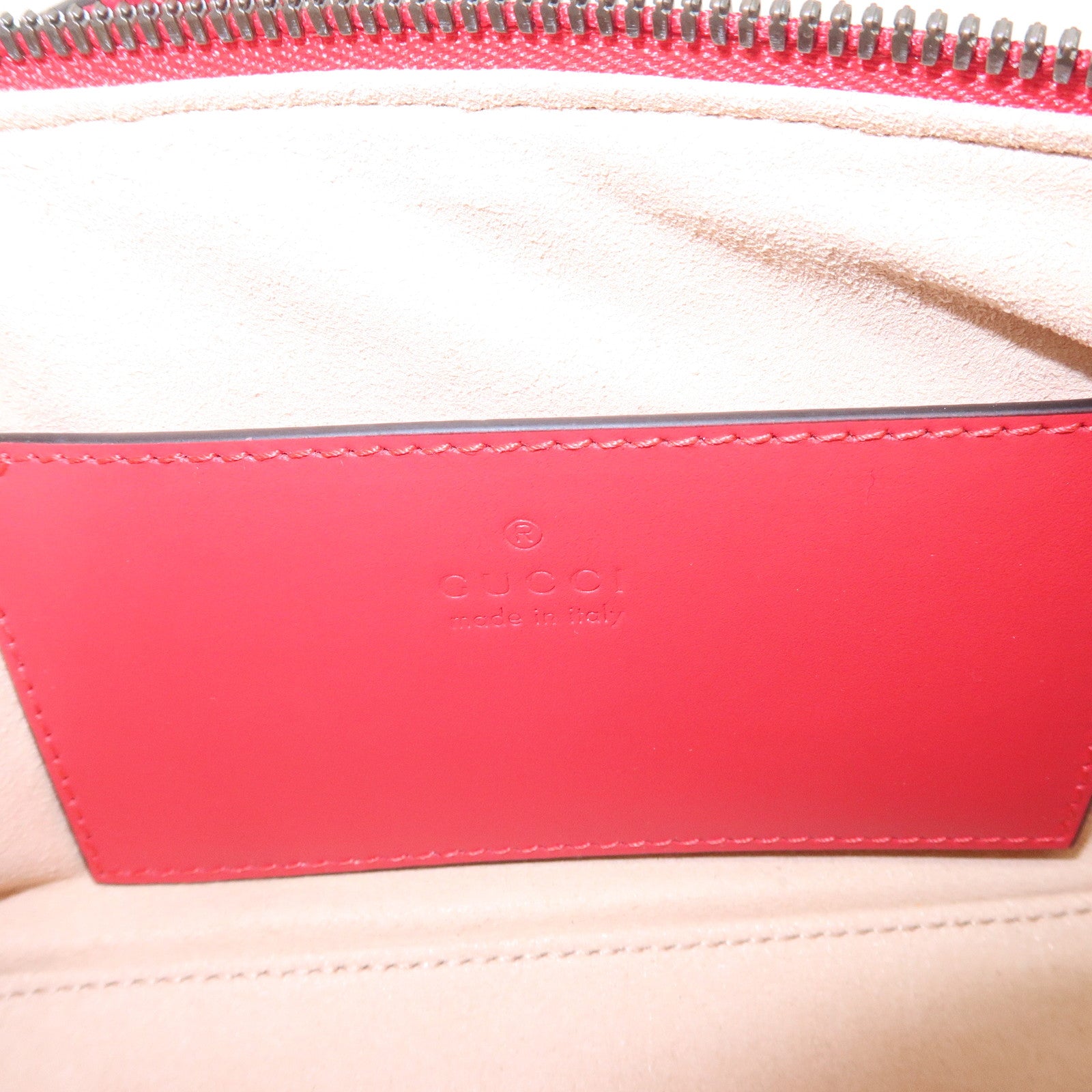 GUCCI GG Marmont Logo Leather Shoulder Bag Hand Bag Red 739166