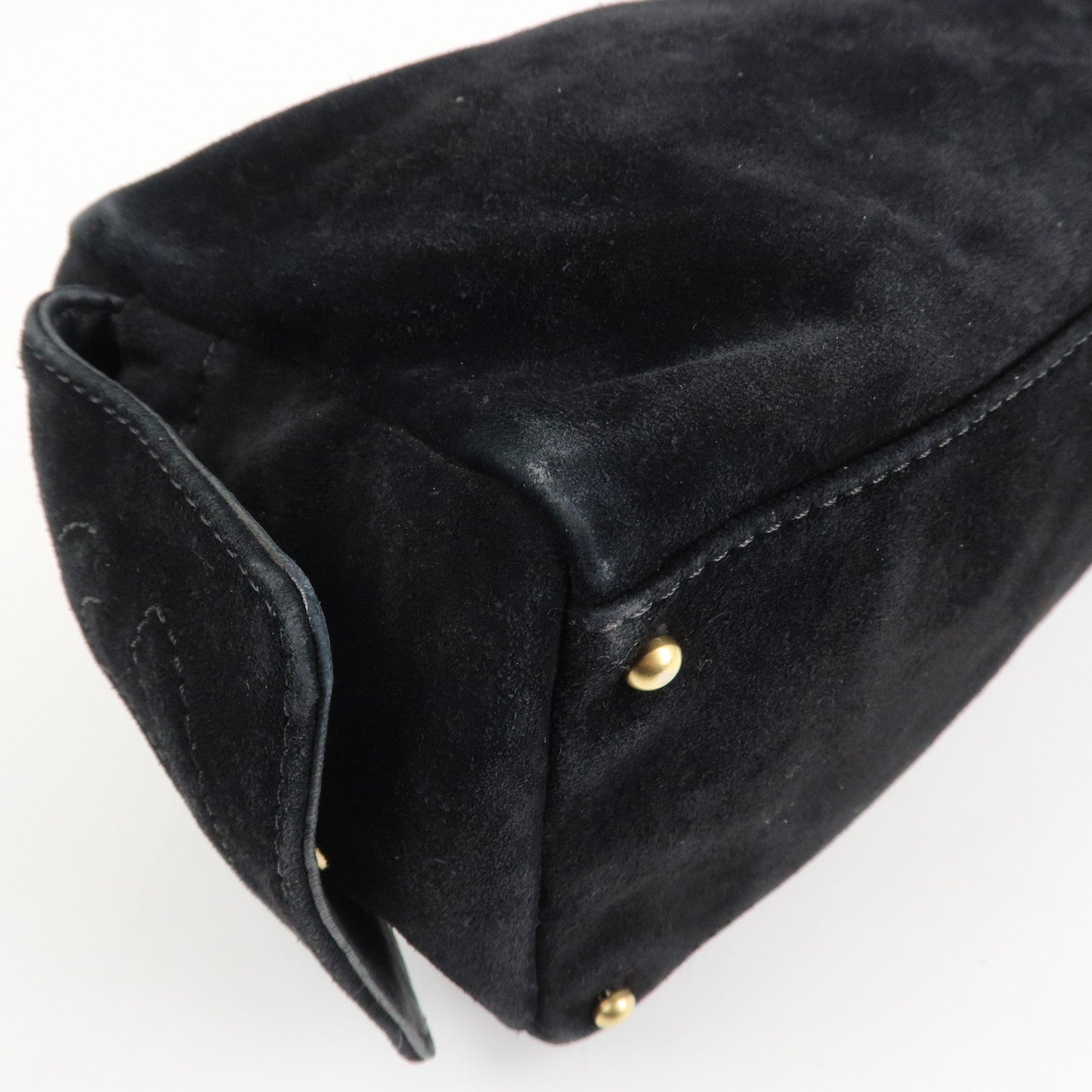 CHANEL COCO Mark Suede Leather Chain Shoulder Bag Black