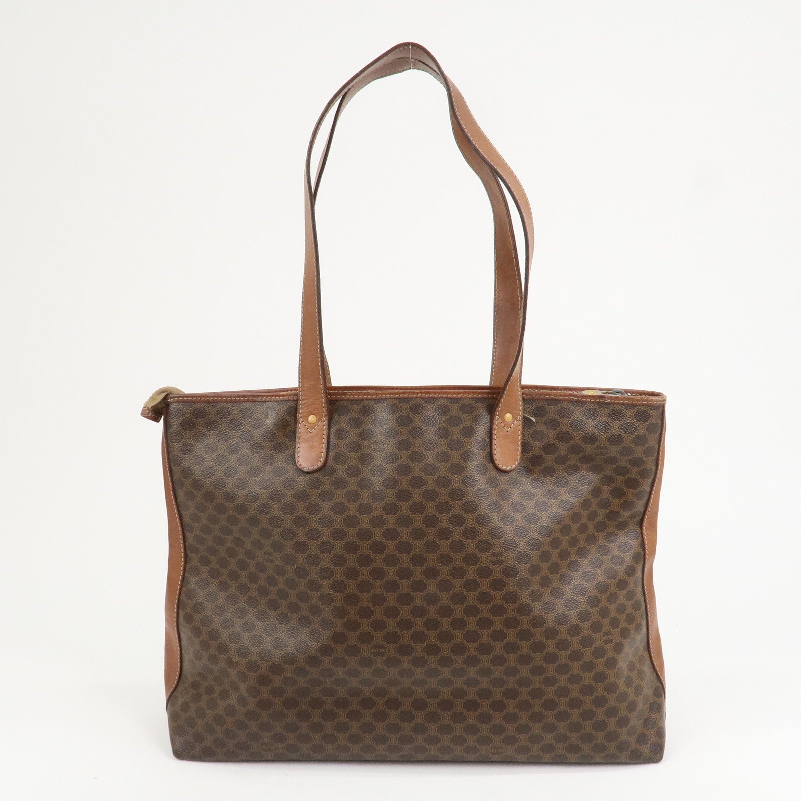 CELINE Macadam PVC Leather Tote Bag Shoulder Bag Brown