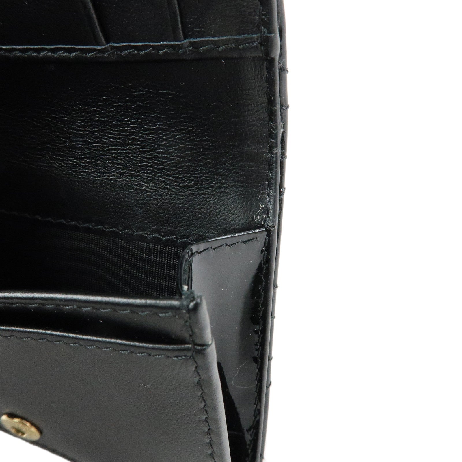 Christian Dior Lady Dior Canage Patent Leather Card Case Black