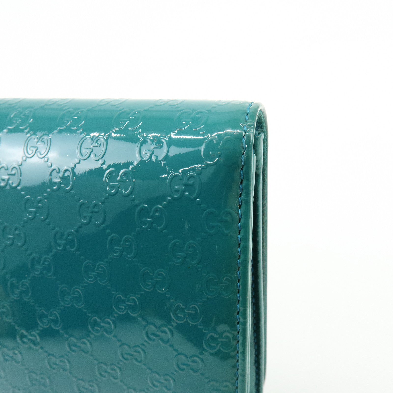 GUCCI Microguccissima Leather Hand Bag Clutch Bag Blue 339249